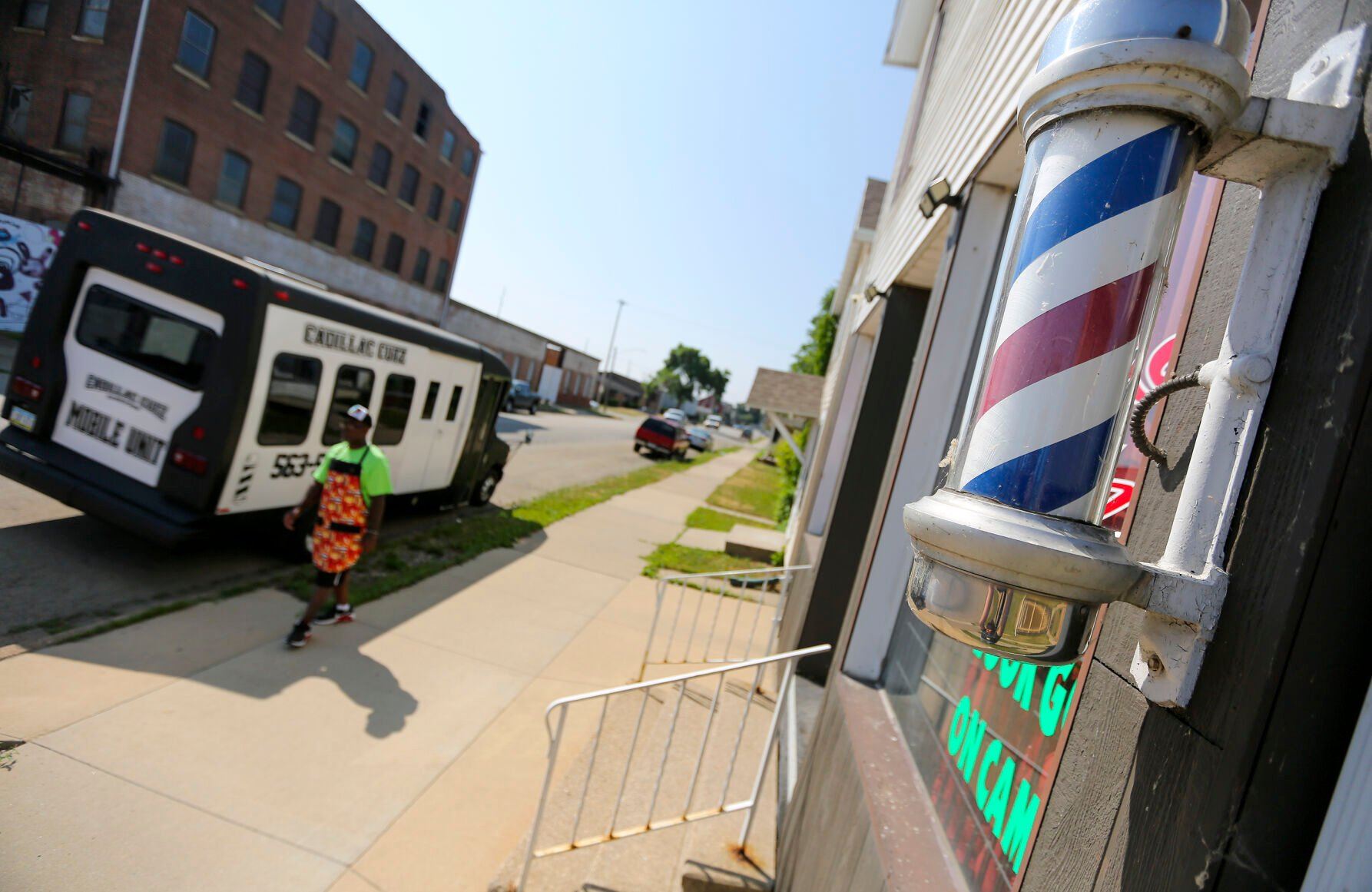 Inside the Cadillac Cutz mobile barber shop.    PHOTO CREDIT: Dave Kettering
Telegraph Herald