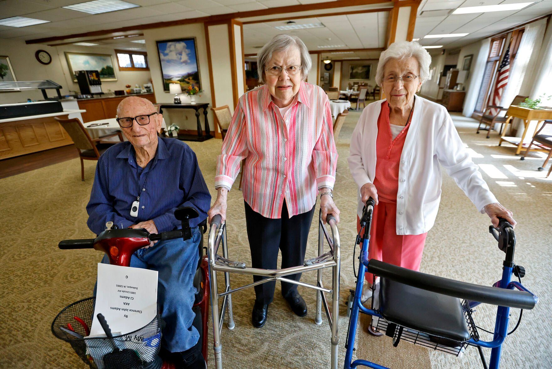 CJ Adams (from left), Peg Meyers and Marge Nauman are all residents at Bethany Home in Dubuque.    PHOTO CREDIT: JESSICA REILLY
Telegraph Herald