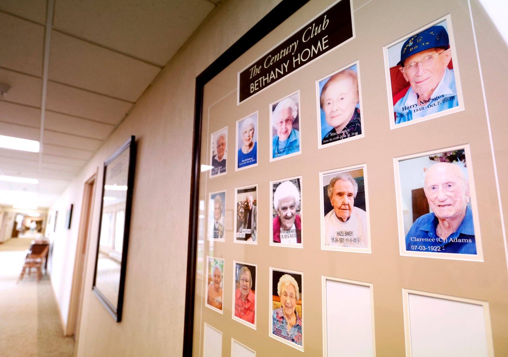 Photos hang on the wall at Bethany Home in Dubuque.    PHOTO CREDIT: JESSICA REILLY
Telegraph Herald