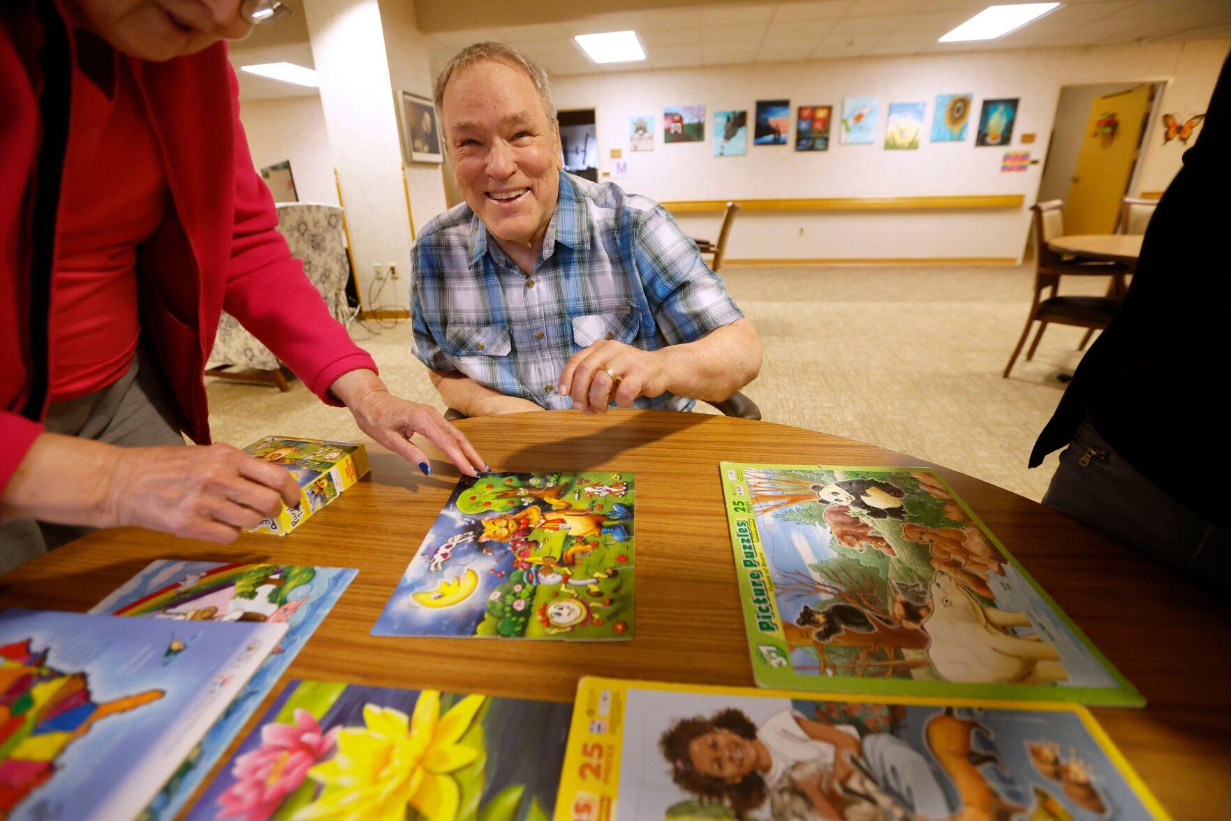 Clyde Killian works on a puzzle at Bethany Home in Dubuque.    PHOTO CREDIT: JESSICA REILLY
Telegraph Herald