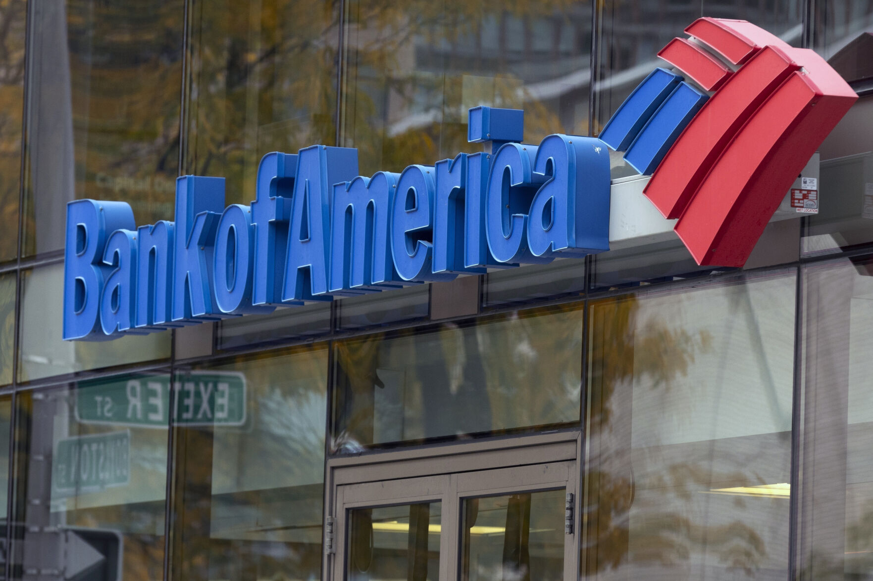 <p>FILE - The Bank of America logo is seen on a branch office, Oct. 14, 2022, in Boston. Bank of America Earnings are reported on Tuesday. (AP Photo/Michael Dwyer, File)</p>   PHOTO CREDIT: Michael Dwyer 