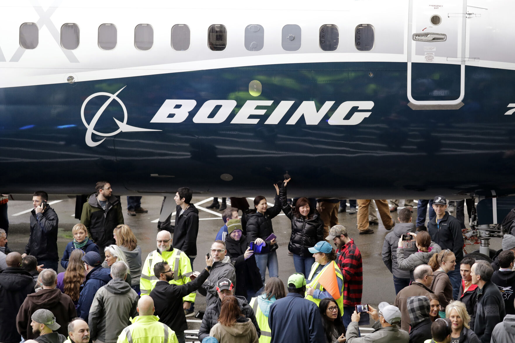 <p>FILE- In this Feb. 5, 2018, file photo a Boeing 737 MAX 7 is displayed during a debut for employees and media of the new jet in Renton, Wash. The Boeing Company reports earnings on Wednesday, July 26, 2023. (AP Photo/Elaine Thompson, File)</p>   PHOTO CREDIT: Elaine Thompson