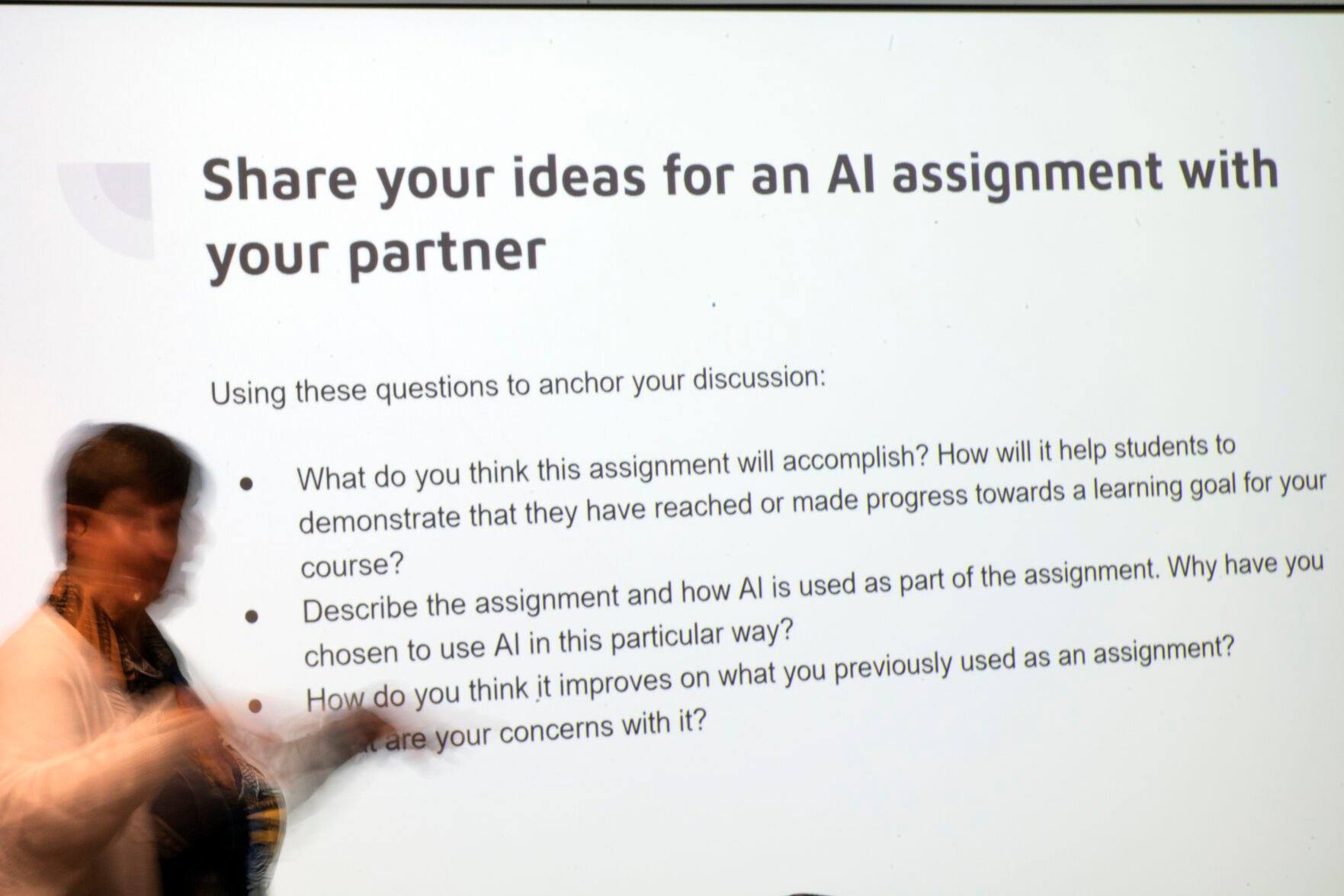 <p>Dr. Stephanie Laggini Fiore, Associate Vice Provost and Sr. Director of the Center for the Advancement of Teaching, hosts a faculty teaching circle on artificial intelligence on Wednesday, Aug. 9, 2023, at Temple University in Philadelphia. Educators say they want to embrace the technology’s potential to teach and learn in new ways, but when it comes to assessing students, they see a need to “ChatGPT-proof” test questions and assignments. (AP Photo/Joe Lamberti)</p>   PHOTO CREDIT: Joe Lamberti 