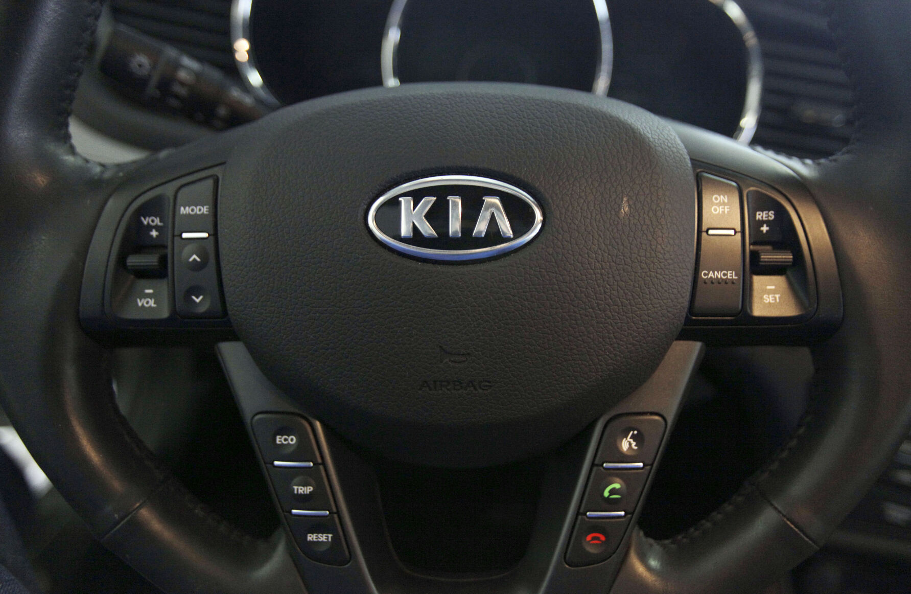 <p>FILE - The Kia logo brands a steering wheel inside of a Kia car dealership in Elmhurst, Ill., Oct. 5, 2012. A federal judge on Wednesday, Aug. 16, 2023, declined to approve a tentative settlement in a class-action lawsuit prompted by a surge in Hyundai and Kia vehicle thefts, saying it fails to provide “fair and adequate” relief to vehicle owners. (AP Photo/Nam Y. Huh, File)</p>   PHOTO CREDIT: Nam Y. Huh 