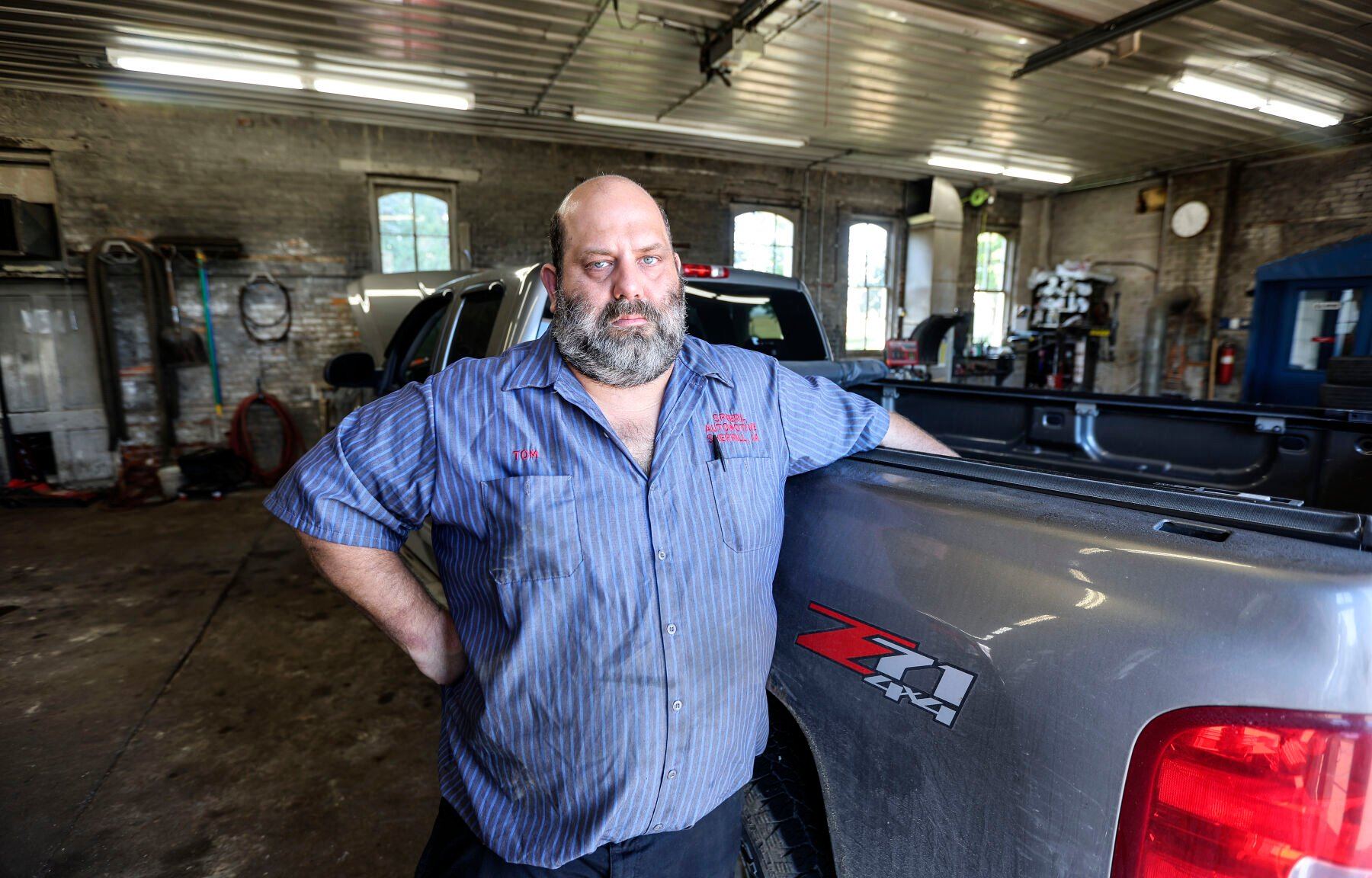 Spoerl Automotive in Sherrill, Iowa, has been operating at the same location since 1917. Tom Spoerl is the fourth generation of mechanics.    PHOTO CREDIT: Dave Kettering
Telegraph Herald