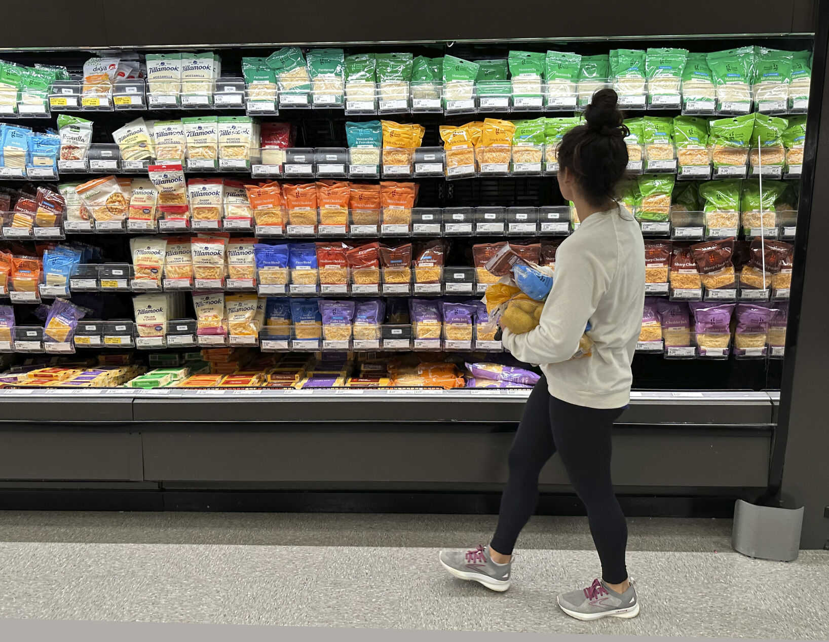 <p>A shopper peruses cheese offerings at a Target store Wednesday, Oct. 4, 2023, in Sheridan, Colo. On Thursday, the Labor Department issues its report on inflation at the consumer level. (AP Photo/David Zalubowski)</p>   PHOTO CREDIT: David Zalubowski 