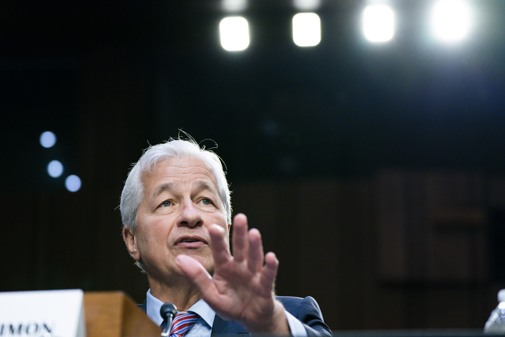 <p>FILE - JPMorgan Chase & Company Chairman and CEO Jamie Dimon testifies at a Senate Banking Committee annual Wall Street oversight hearing, Thursday, Sept. 22, 2022, on Capitol Hill in Washington. JPMorgan Chase’s third-quarter profit soared 35% from last year, fueled by a rapid rise in interest rates, but Dimon, issued a sobering statement about the current state of world affairs and economic instability, Friday, Oct. 13, 2023. (AP Photo/Jacquelyn Martin, File)</p>   PHOTO CREDIT: Jacquelyn Martin - staff, ASSOCIATED PRESS