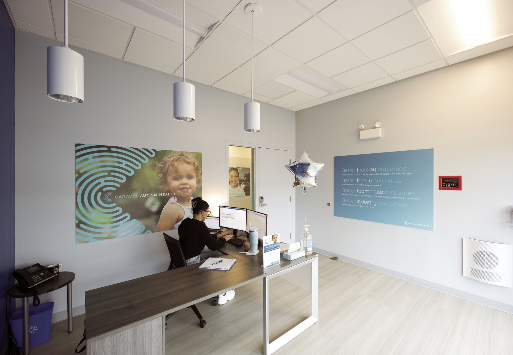 The reception area at Caravel Autism Health in Dubuque.    PHOTO CREDIT: Stephen Gassman
