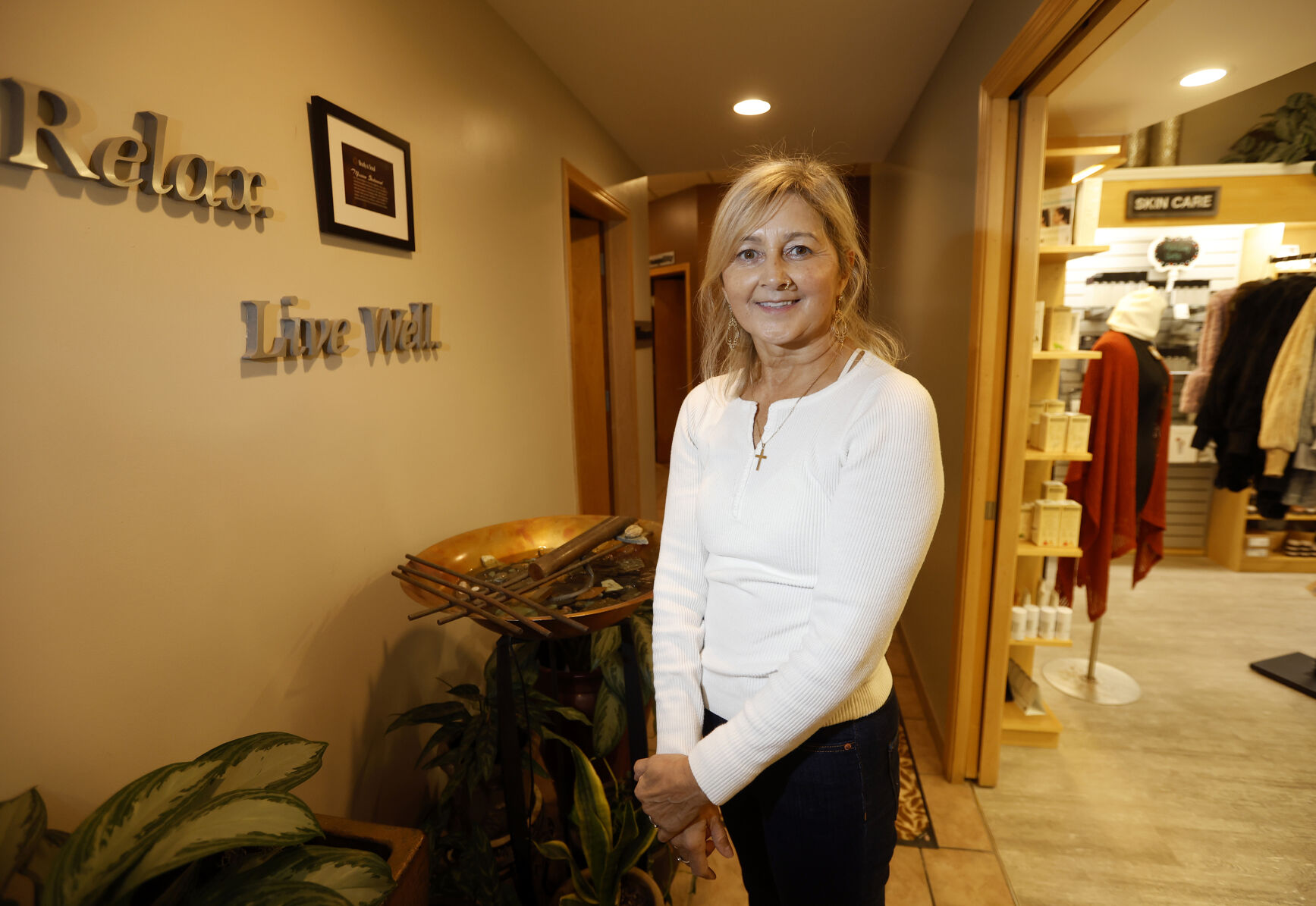 Julia Theisen owns Body & Soul Wellness Center and Spa in Dubuque.    PHOTO CREDIT: Jessica Reilly
