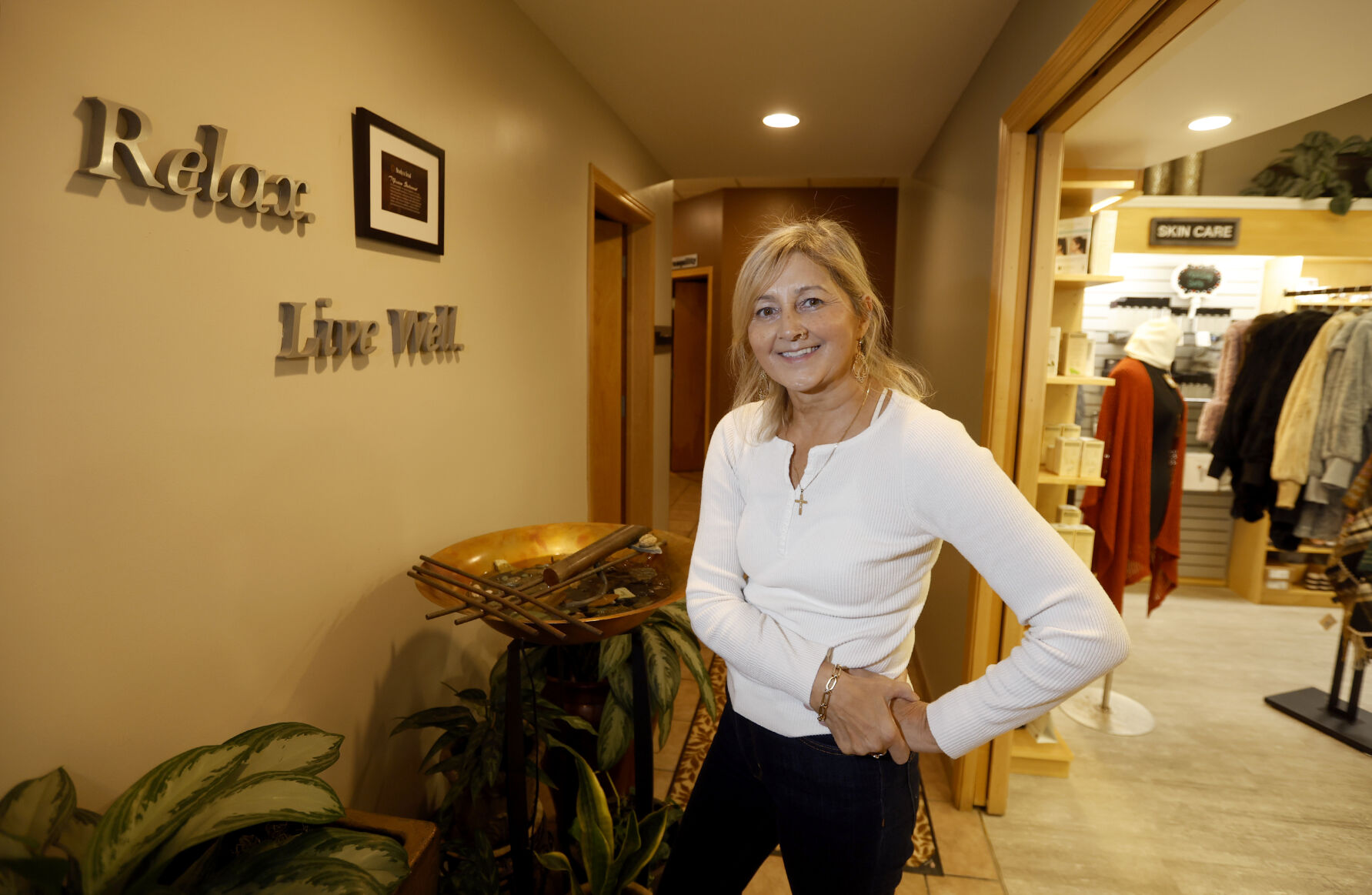 Julia Theisen owns Body & Soul Wellness Center and Spa in Dubuque.    PHOTO CREDIT: Jessica Reilly