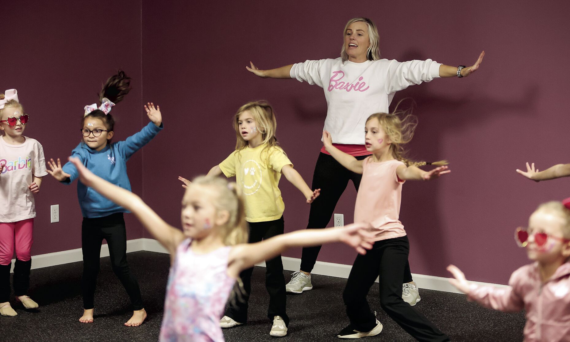 Dance instructor Tessa Medinger teaches a dance during a camp held at the new Xtreme Dance Cascade studio on Saturday, Nov. 11, 2023.    PHOTO CREDIT: Dave Kettering