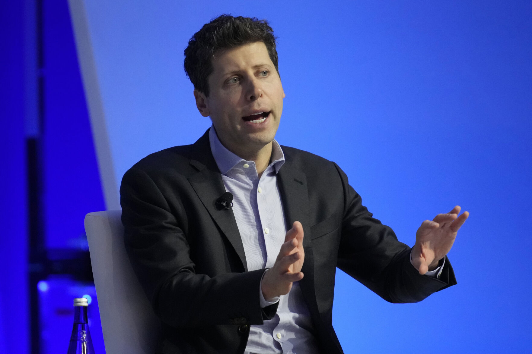 <p>File - Sam Altman participates in a discussion during the Asia-Pacific Economic Cooperation (APEC) CEO Summit, Thursday, Nov. 16, 2023, in San Francisco. The board of ChatGPT-maker Open AI says it has pushed out Altman, its co-founder and CEO, and replaced him with an interim CEO(AP Photo/Eric Risberg, File)</p>   PHOTO CREDIT: Eric Risberg 