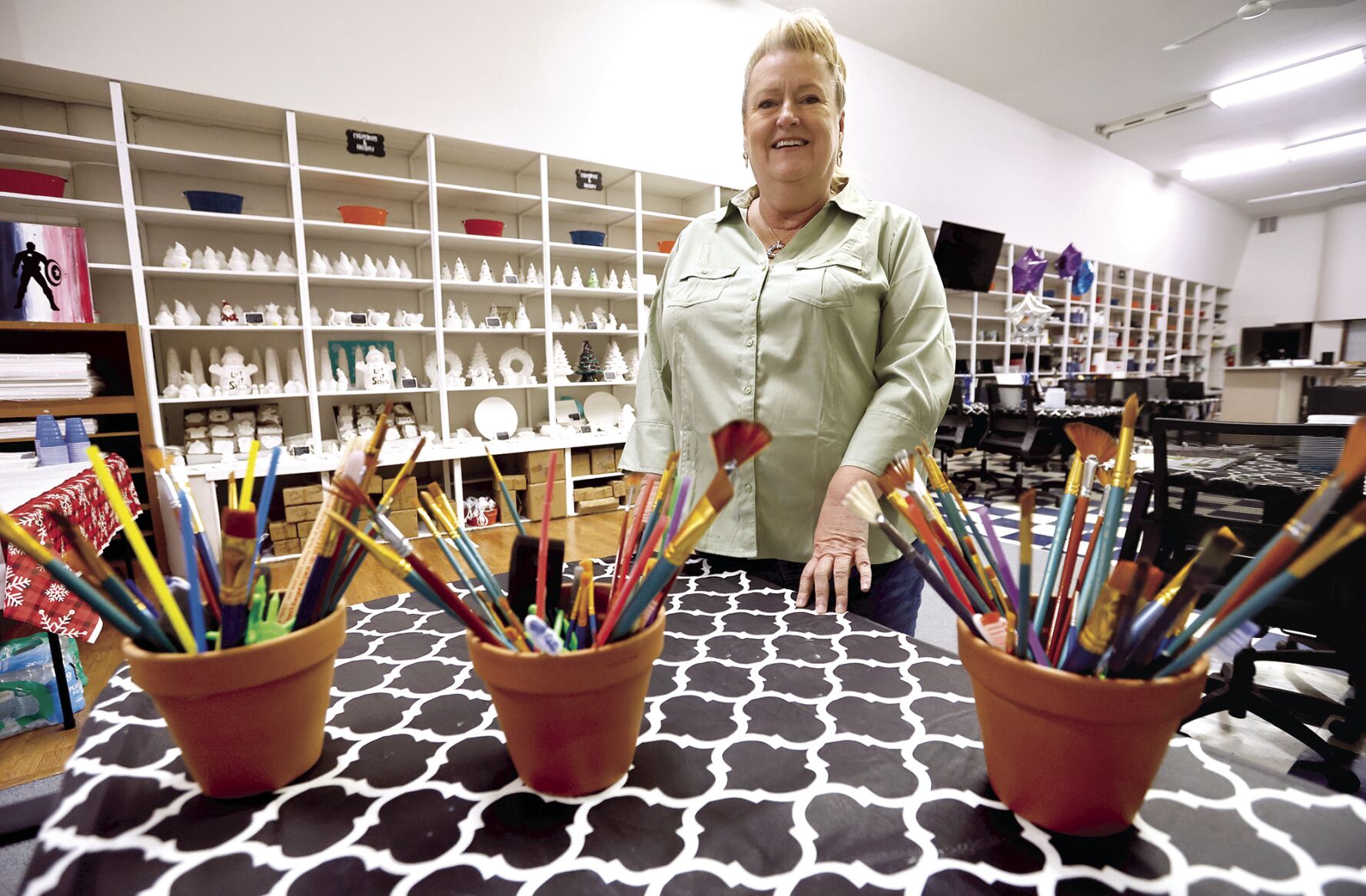 Owner Beverly Lee showcases Maker’s Club in downtown Dubuque.    PHOTO CREDIT: JESSICA REILLY