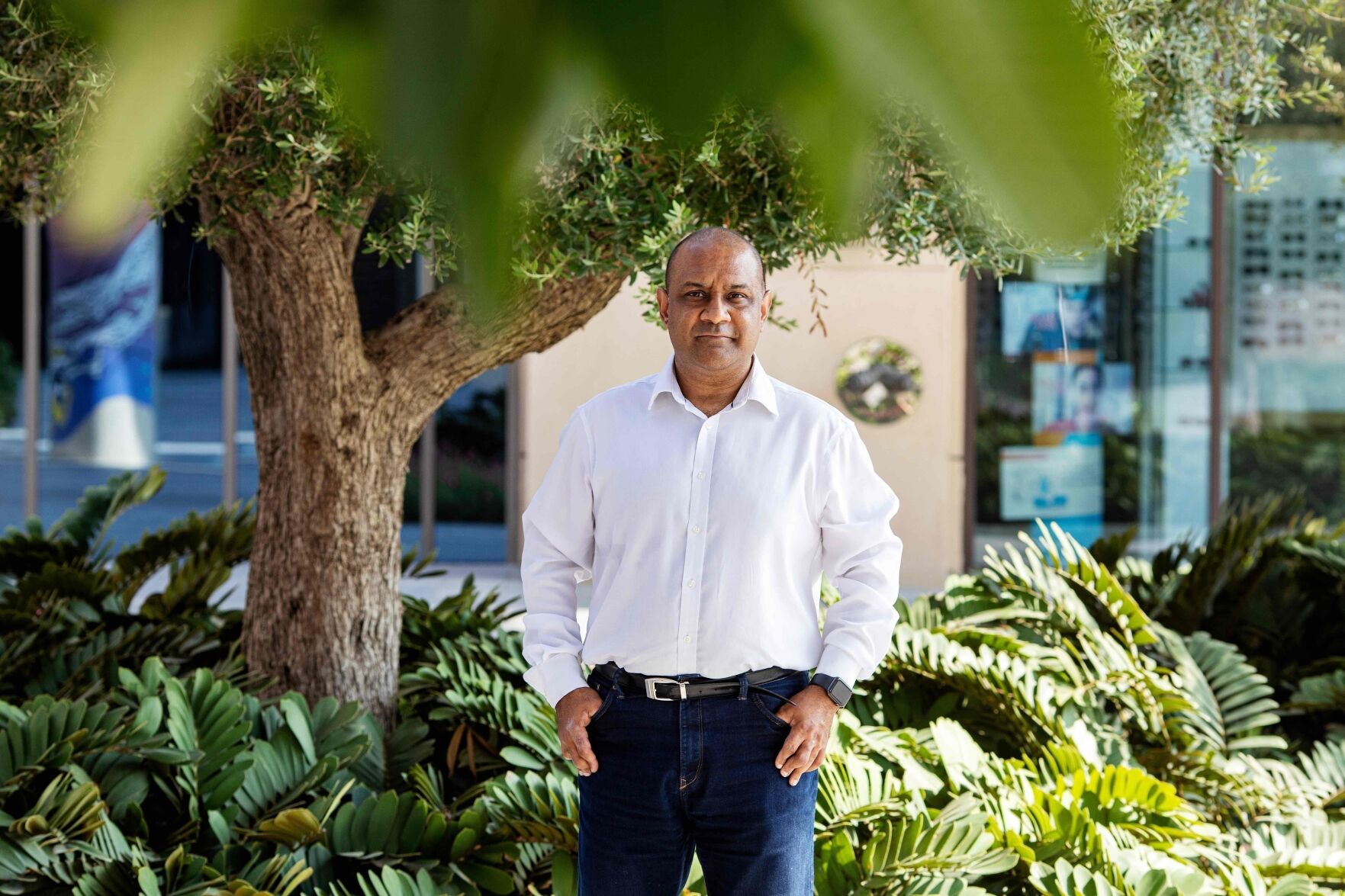 <p>FILE - Sanjay Shah poses for a photograph on the Palm Jumeriah Island in Dubai, United Arab Emirates, on Sept. 29, 2020. A Dubai-based British hedge fund trader sought by Danish authorities for orchestrating a $1.7 billion tax fraud, considered one of the largest tax frauds in the Scandinavian country, has been extradited from the United Arab Emirates to Denmark where he faces prosecution, officials said Wednesday Dec. 6, 2023. (AP Photo/Christopher Pike, File)</p>   PHOTO CREDIT: Christopher Pike
