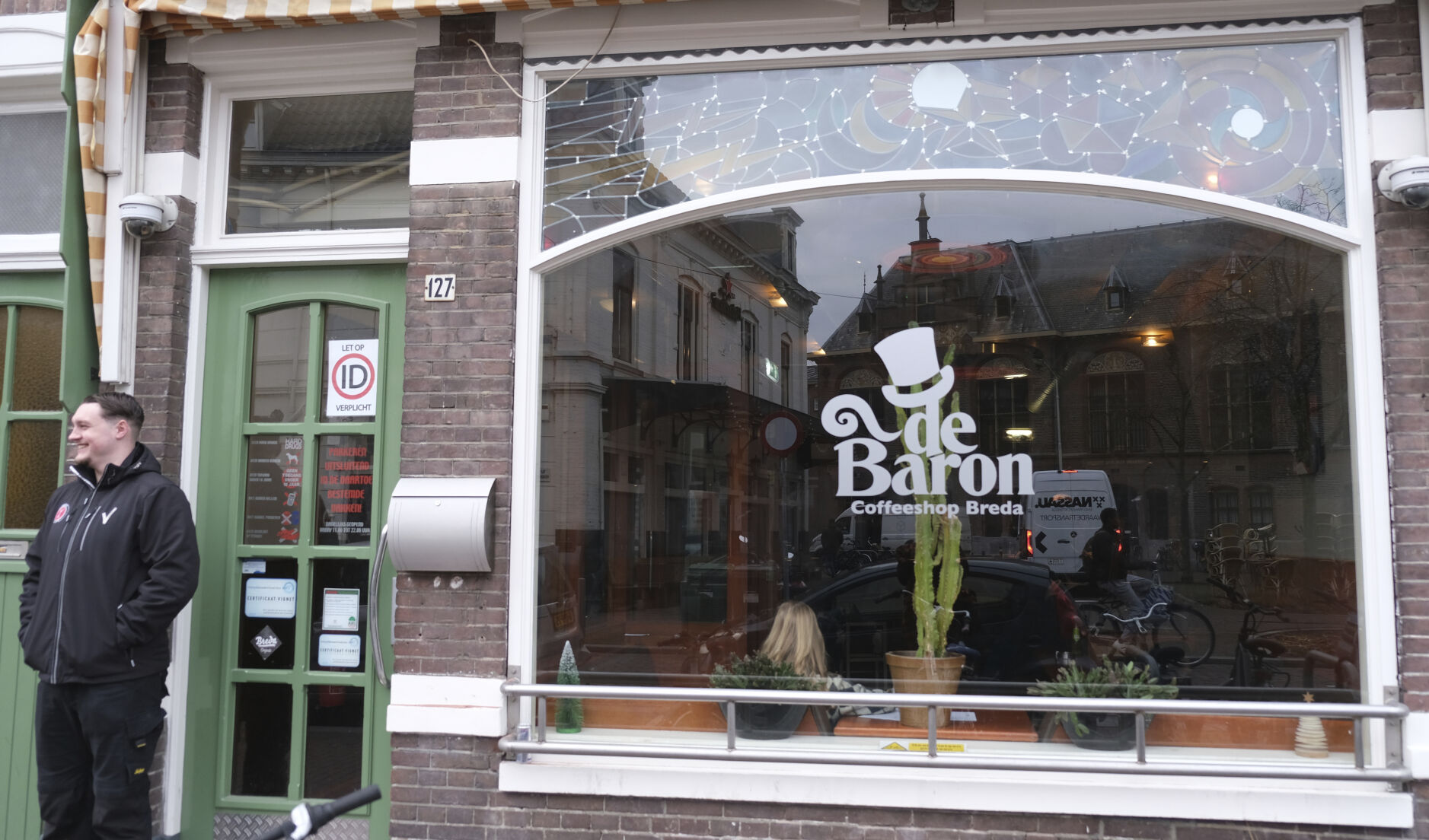 The entrance of coffeeshop De Baron in the southern Dutch city of Breda, after Health Minister Ernst Kuipers visited to launch a new policy on pot growing in two Dutch cities, Friday, Dec. 15, 2023. A paradox at the heart of the Netherlands