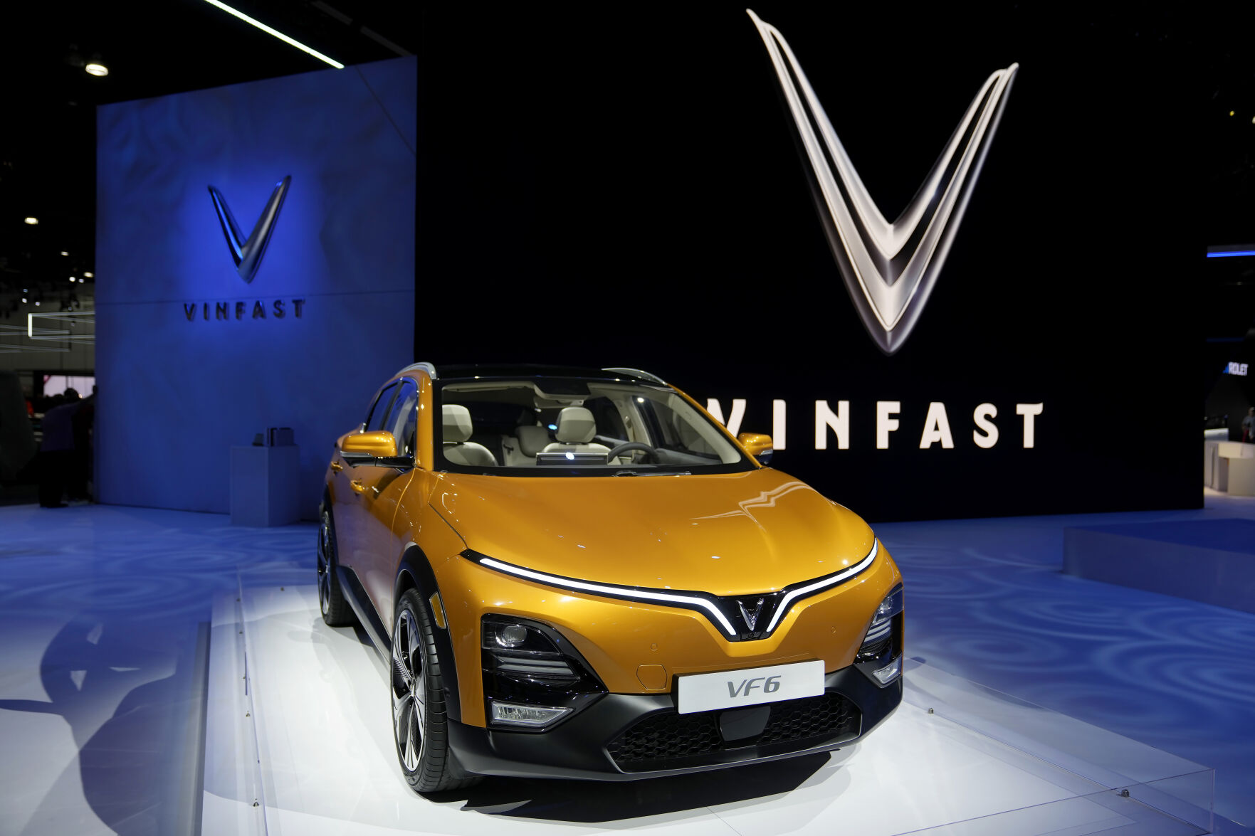 <p>FILE - A Vinfast VF6 is displayed at the AutoMobility LA Auto Show Thursday, Nov. 17, 2022, in Los Angeles. Vietnamese automaker Vinfast agreed on Saturday, Jan. 8, 2024, to invest up to $2 billion into building an electric vehicle factory in southern India’s Tamil Nadu state.(AP Photo/Marcio Jose Sanchez, File)</p>   PHOTO CREDIT: Marcio Jose Sanchez 