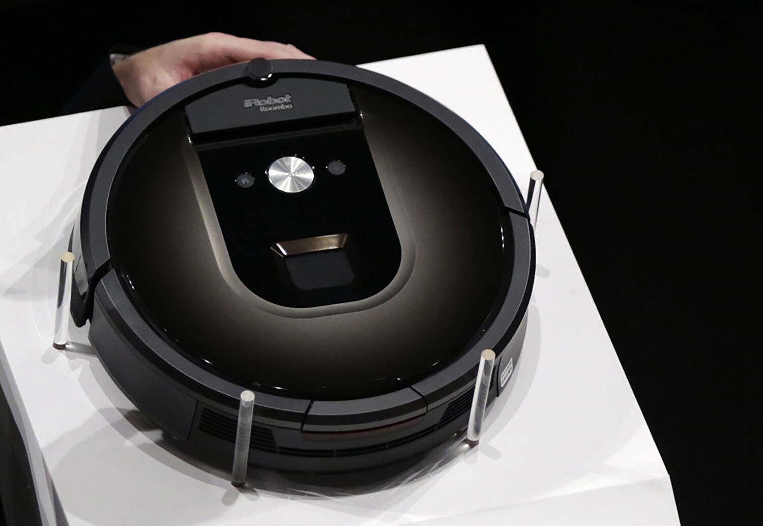 <p>FILE - A Roomba 980 vacuum cleaning robot is presented during a presentation in Tokyo, Tuesday, Sept. 29, 2015. Amazon on Monday called off its proposed acquisition of iRobot, which was facing antitrust scrutiny on both sides of the Atlantic, with the ecommerce giant blaming “undue and disproportionate regulatory hurdles.” (AP Photo/Eugene Hoshiko, File)</p>   PHOTO CREDIT: Eugene Hoshiko