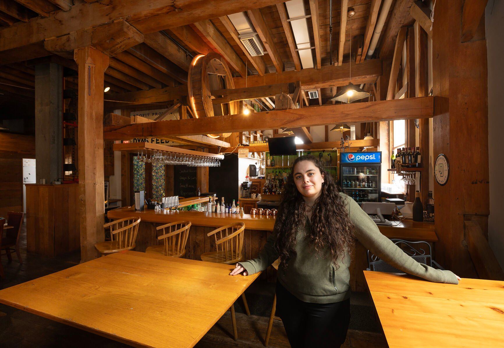 Ellen Herman operates The Tavern at Potter’s Mill, 300 Potter Drive, in Bellevue, Iowa. The bar offers a variety of draft beers, hand-mixed cocktails and simple snacks.    PHOTO CREDIT: Gassman