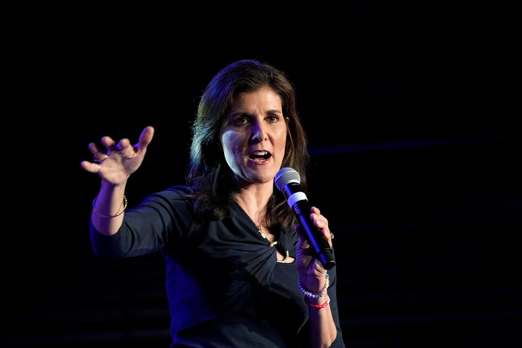 <p>Republican presidential candidate former UN Ambassador Nikki Haley speaks at a campaign event in Forth Worth, Texas, Monday, March 4, 2024. (AP Photo/Tony Gutierrez)</p>   PHOTO CREDIT: Tony Gutierrez 