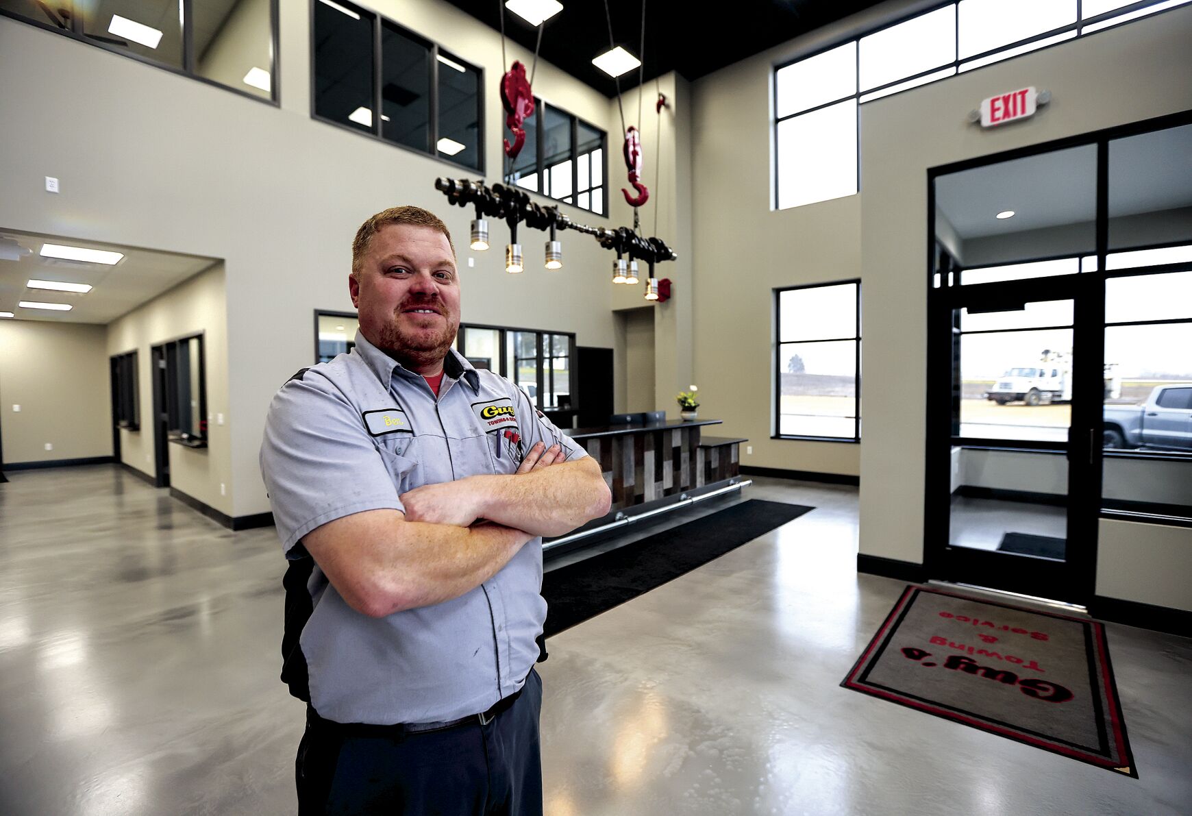 Ben Richard is co-owner of Guy’s Towing & Service located in Galena, Ill. The longtime family business has opened a new 21,000-square-foot building in Galena specializing in repairs and maintenance for trucks, trailers and heavy machinery.    PHOTO CREDIT: Dave Kettering