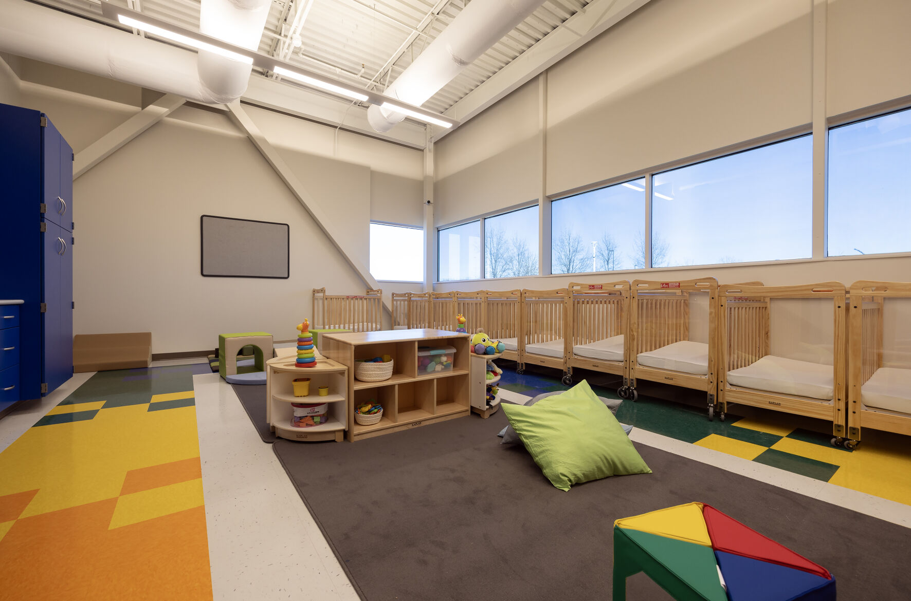 An infant room at the new Dubuque Y Early Learning Center on Chavenelle Road in Dubuque on Wednesday, March 20, 2024.    PHOTO CREDIT: Gassman