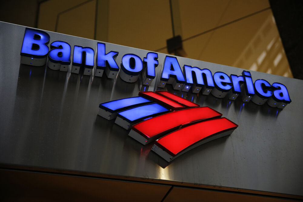 <p>FILE - This Tuesday, Jan. 14, 2014, file photo shows a Bank of America sign in Philadelphia. Bank of America said, Tuesday, April 16, 2024, its first-quarter profits fell 18%, as the bank dealt with higher expenses due to the impact of higher interest rates. (AP Photo/Matt Rourke, File)</p>   PHOTO CREDIT: Matt Rourke 