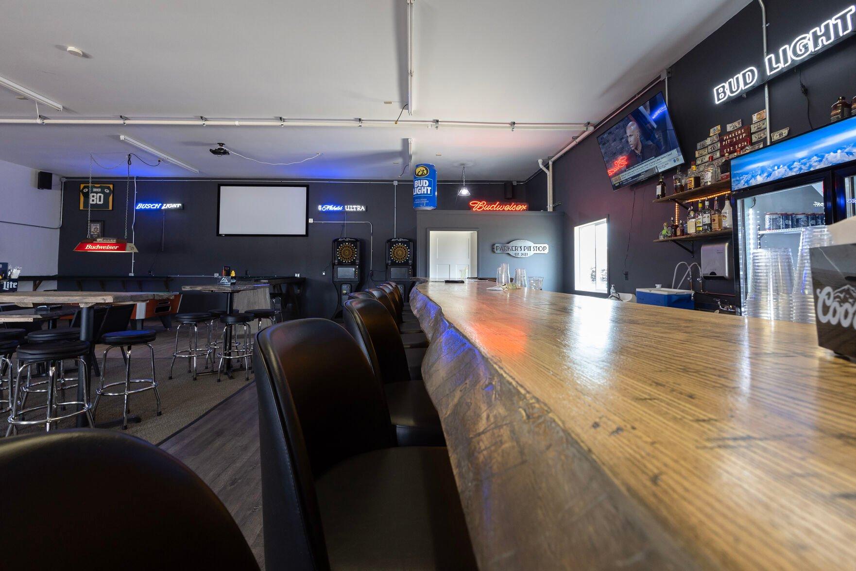 The bar and game area at Parker
