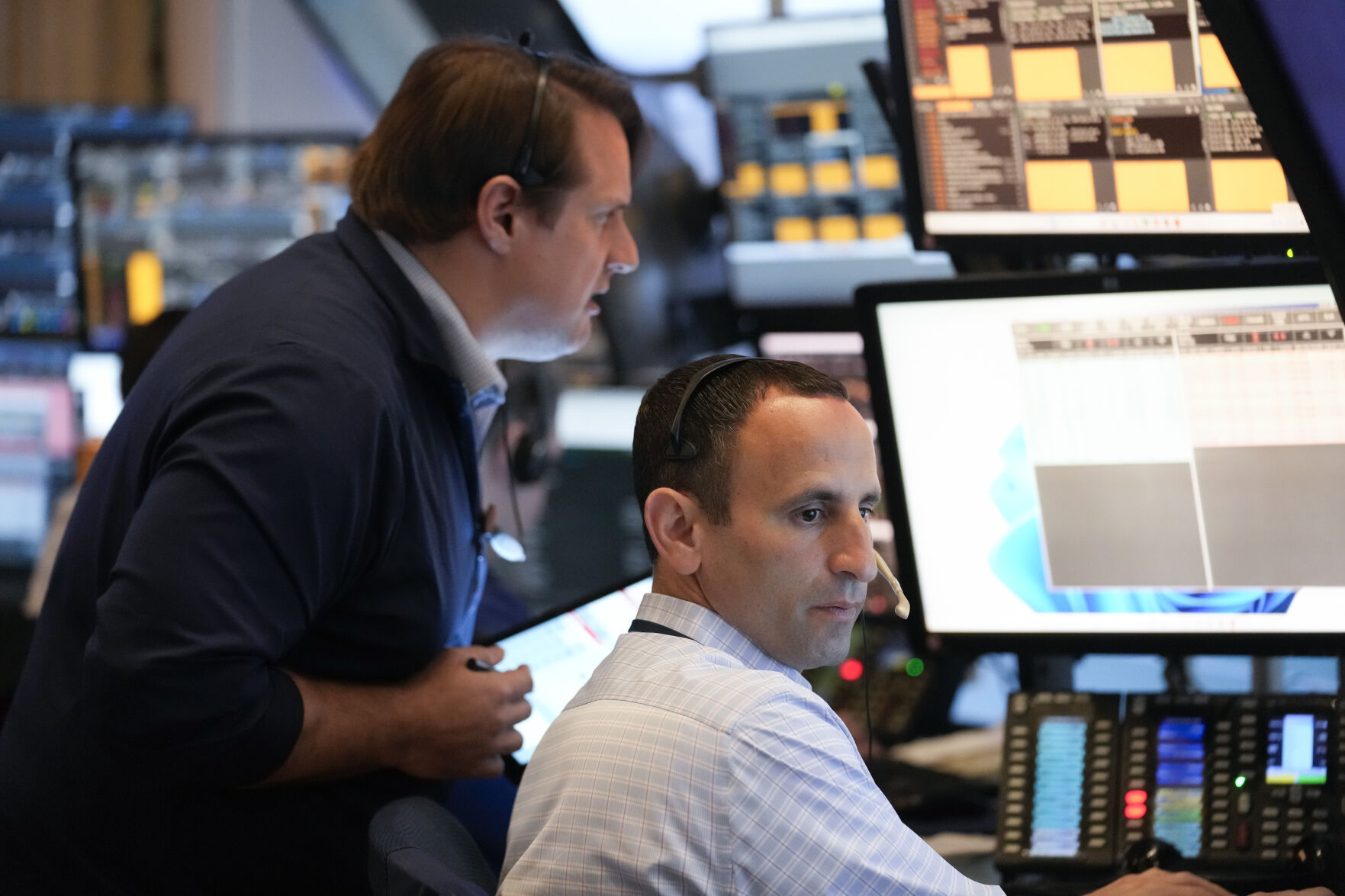 <p>Traders work on the floor at the New York Stock Exchange in New York, Wednesday, May 1, 2024. (AP Photo/Seth Wenig)</p>   PHOTO CREDIT: Seth Wenig - staff, ASSOCIATED PRESS