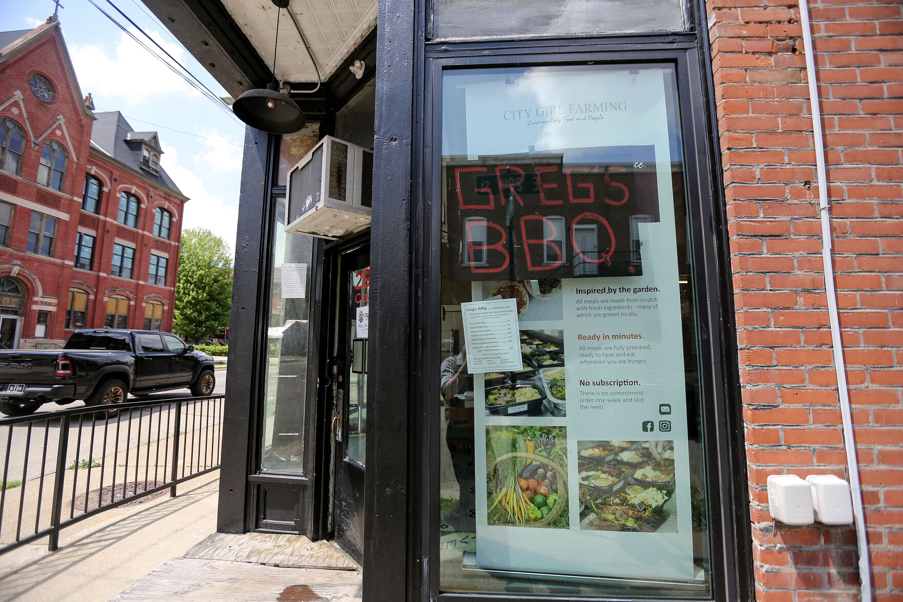 Greg’s BBQ, located at 2900 Central Ave. in Dubuque, is in a space that also houses City Girl Farming Prepared Meals.    PHOTO CREDIT: Dave Kettering