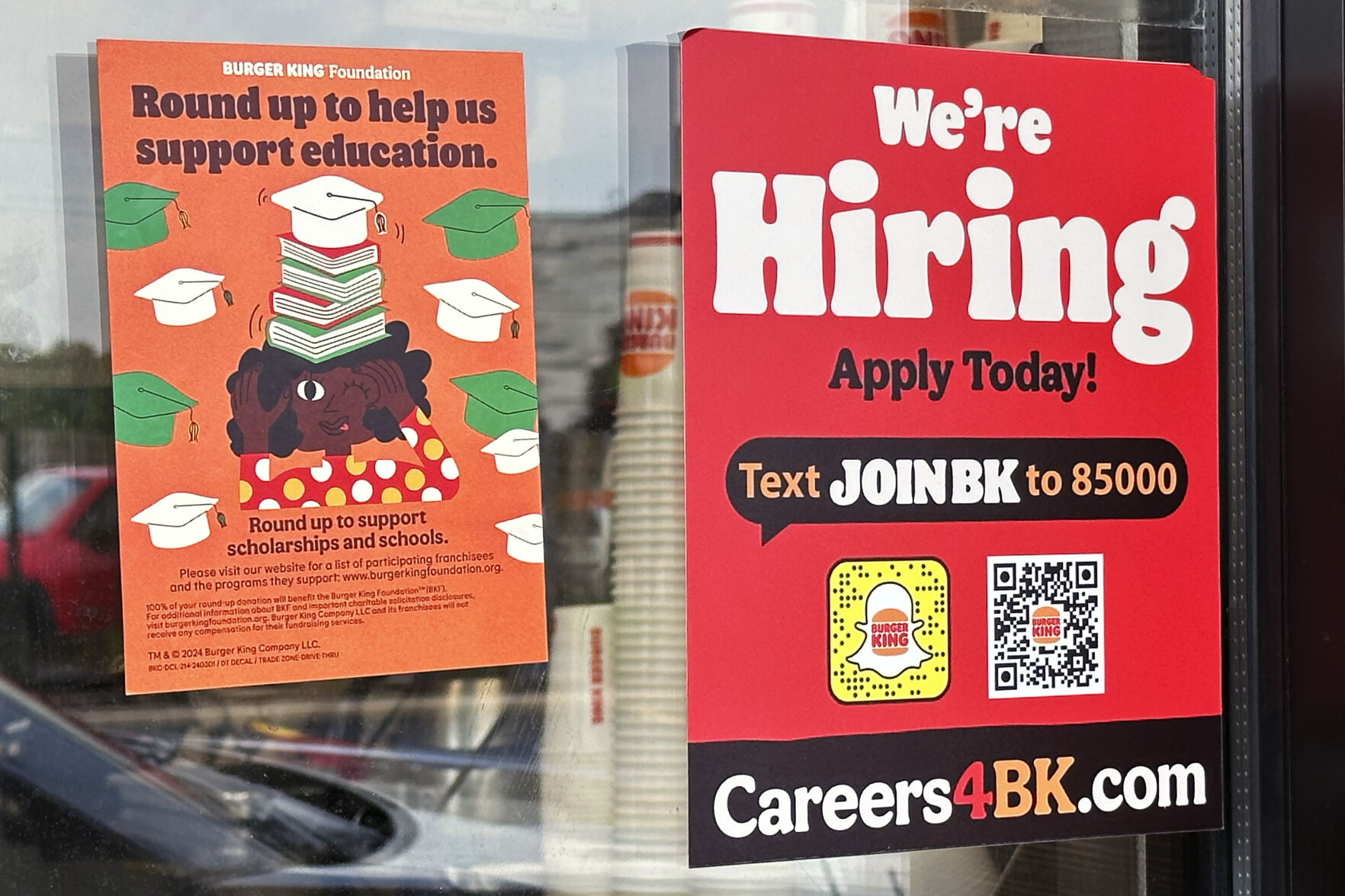 <p>A sign seeking job applicants is displayed at a restaurant in Wheeling, Ill., Thursday, May 16, 2024. On Thursday, May 23, 2024, the Labor Department reports on the number of people who applied for unemployment benefits last week.(AP Photo/Nam Y. Huh)</p>   PHOTO CREDIT: Nam Y. Huh 