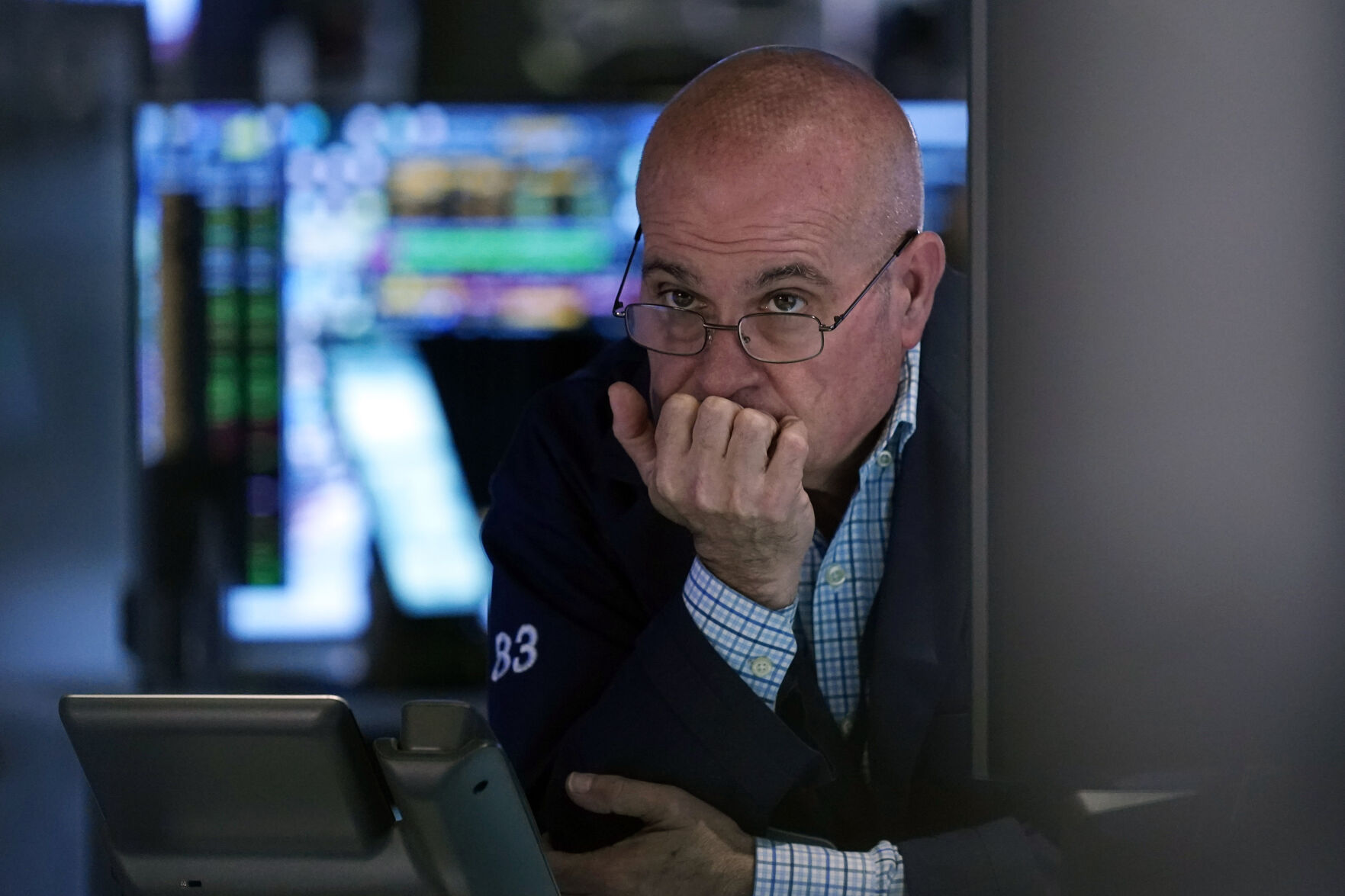 <p>Trader Anthony Confusione works on the floor of the New York Stock Exchange, Thursday, May 30, 2024. Most U.S. stocks are rising following mixed profit reports from big companies and signals that the economy may be cooling. (AP Photo/Richard Drew)</p>   PHOTO CREDIT: Richard Drew - staff, ASSOCIATED PRESS