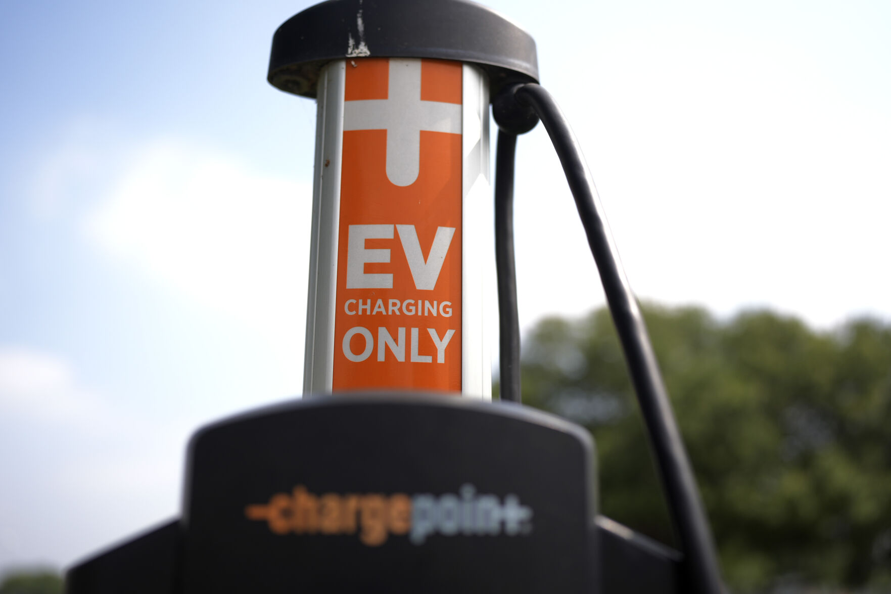 <p>An EV charging station is seen Thursday, May 9, 2024, in San Antonio. Many Americans still aren’t sold on going electric for their next car purchase. High prices and a lack of easy-to-find charging stations are major sticking points, a new poll shows. (AP Photo/Eric Gay)</p>   PHOTO CREDIT: Eric Gay 