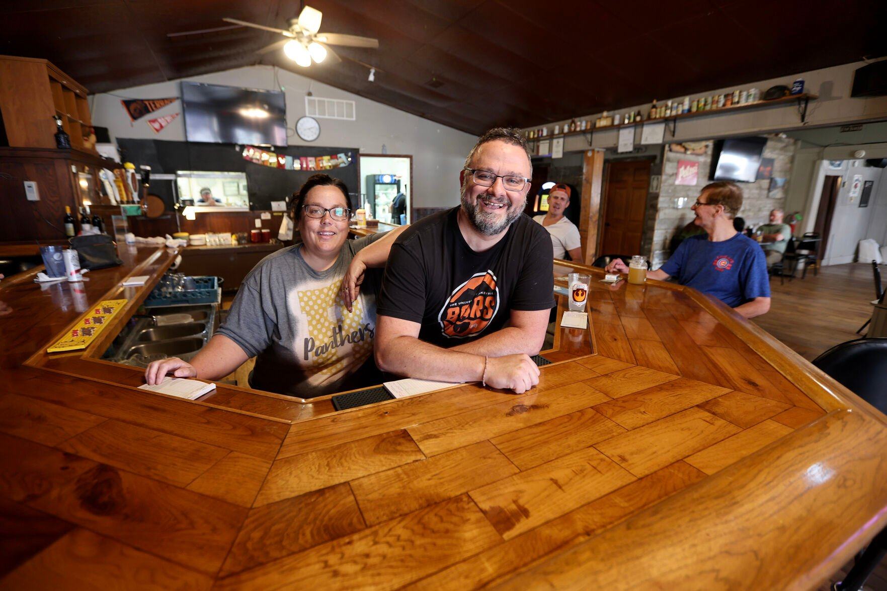 Becky Stapleton and her husband OJ are the new owners of Old Jug’s (OJ’s) Main Street Tap in Elizabeth, Ill.    PHOTO CREDIT: Dave Kettering