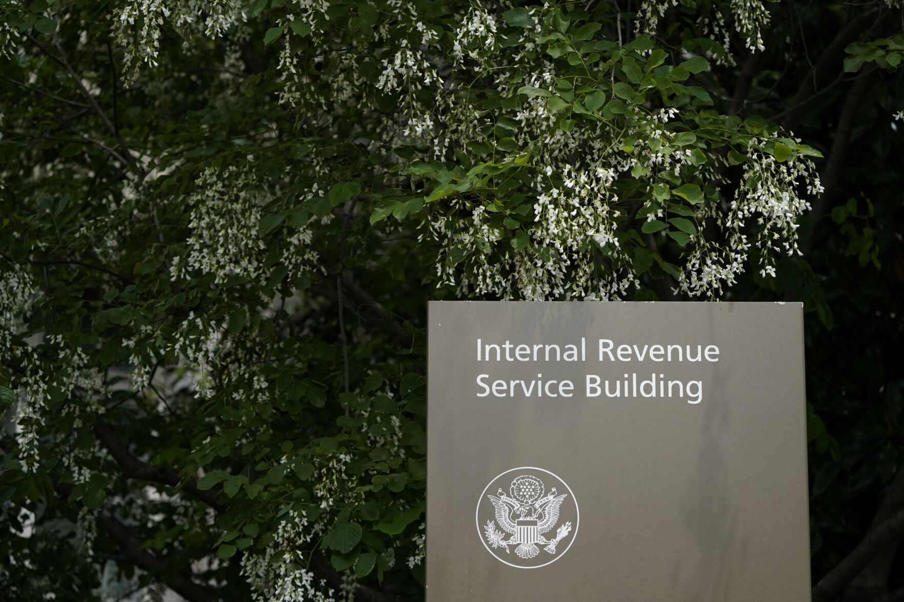 <p>FILE - A sign for the Internal Revenue Service building in Washington, May 4, 2021. The IRS plans to end another major tax loophole that could raise more than $50 billion in revenue over the next decade, the U.S Treasury says.(AP Photo/Patrick Semansky, File)</p>   PHOTO CREDIT: Patrick Semansky 