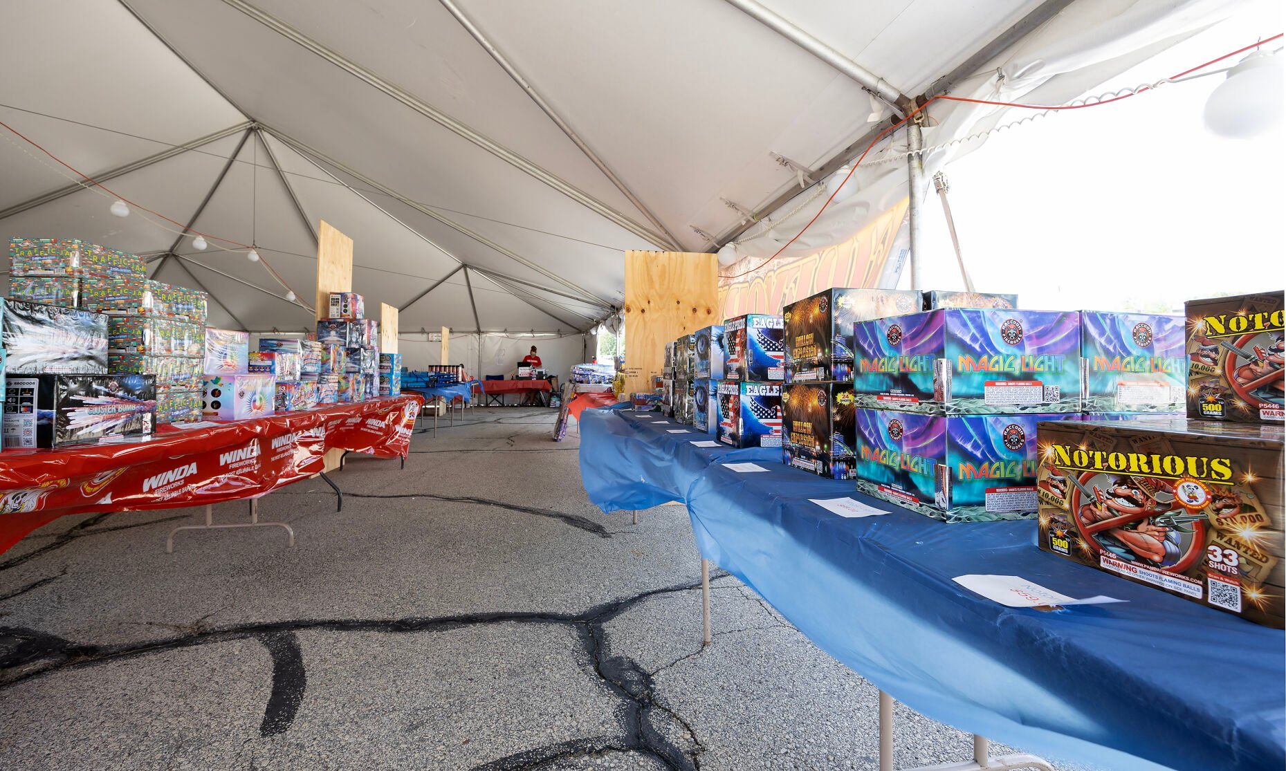 Some of the fireworks available at BK Fireworks in Dubuque on Tuesday, June 18, 2024.    PHOTO CREDIT: Stephen Gassman