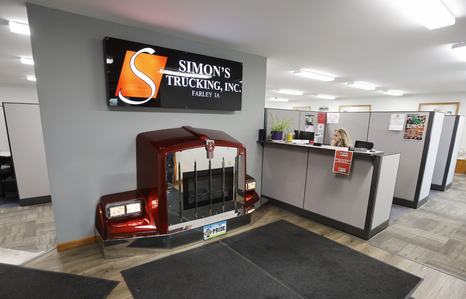 The lobby at Simon’s Trucking in Farley, Iowa.    PHOTO CREDIT: File photo