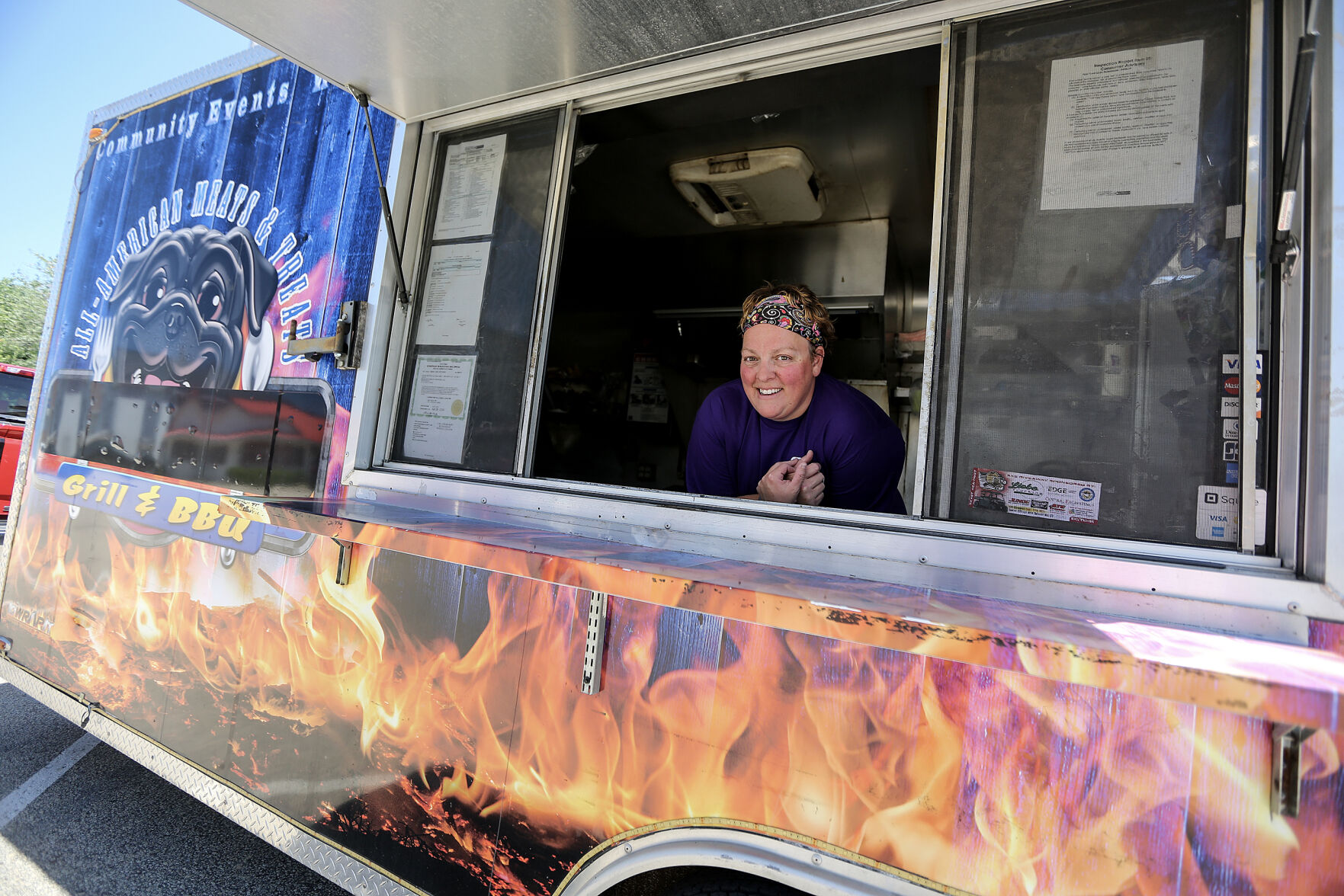 Erin Potter, of Holy Cross, Iowa, owns the Buenie Bottoms food truck.    PHOTO CREDIT: Dave Kettering Telegraph Herald