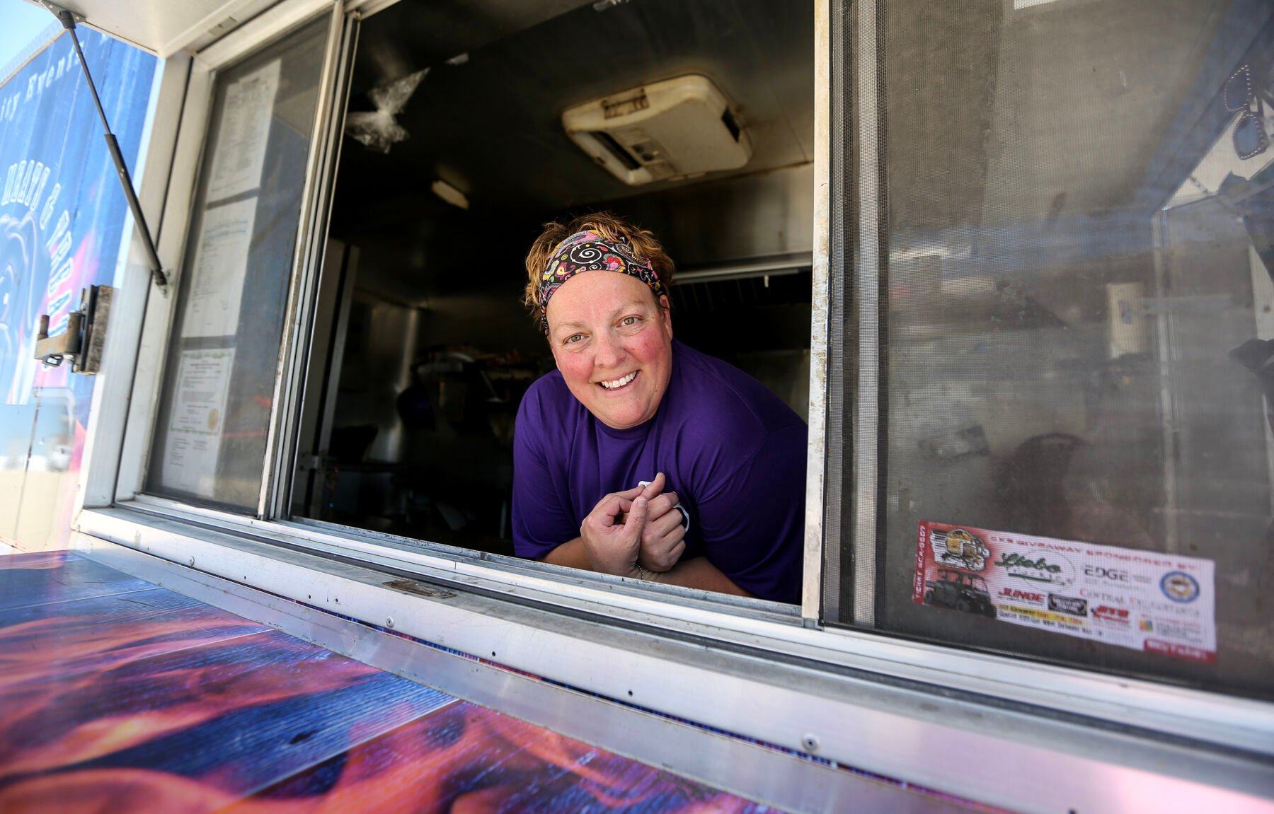 Erin Potter, of Holy Cross, Iowa, owns the Buenie Bottoms food truck.    PHOTO CREDIT: Dave Kettering