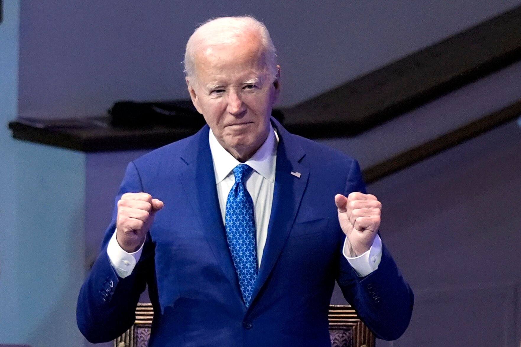 <p>President Joe Biden attends a church service at Mt. Airy Church of God in Christ, Sunday, July 7, 2024, in Philadelphia (AP Photo/Manuel Balce Ceneta)</p>   PHOTO CREDIT: Manuel Balce Ceneta