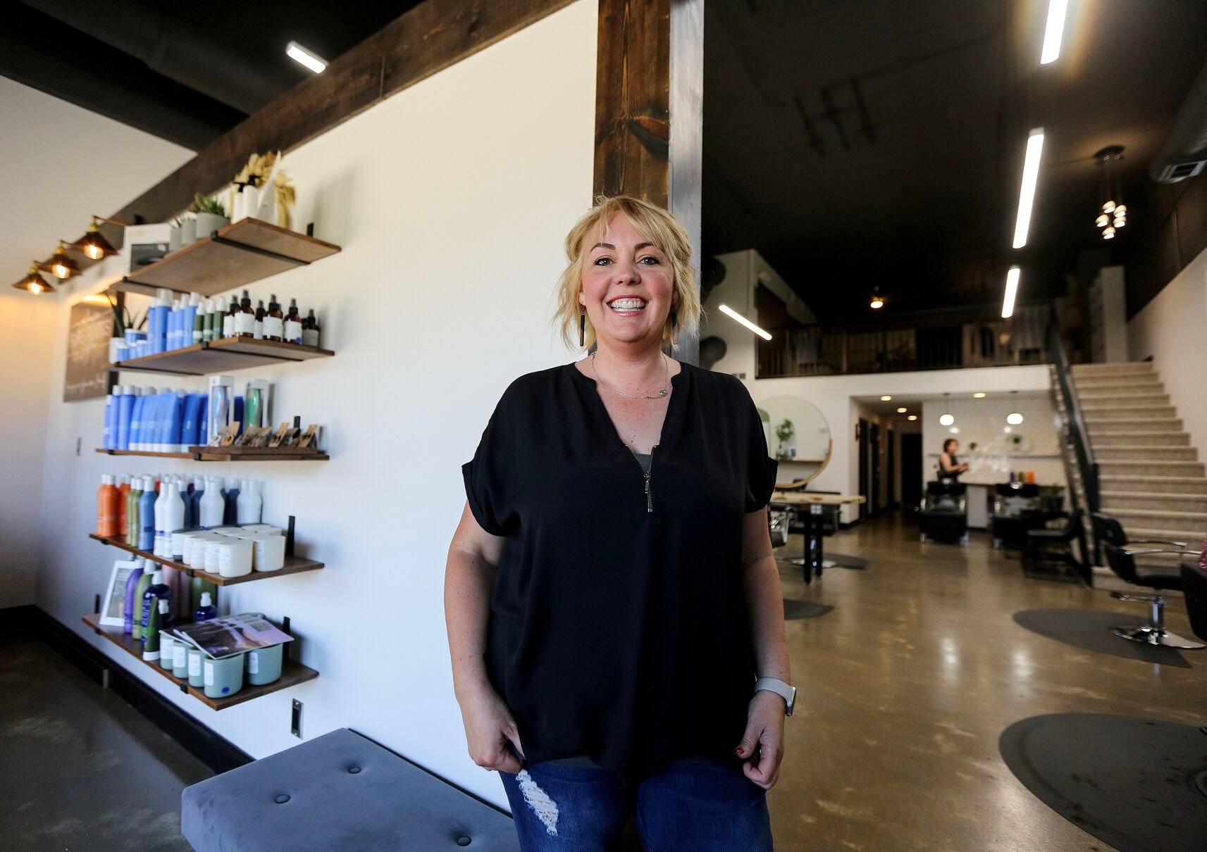 Stephanie Duve is the owner of Pure Roots Salon at 4486 Dodge St. in Dubuque.    PHOTO CREDIT: Dave Kettering