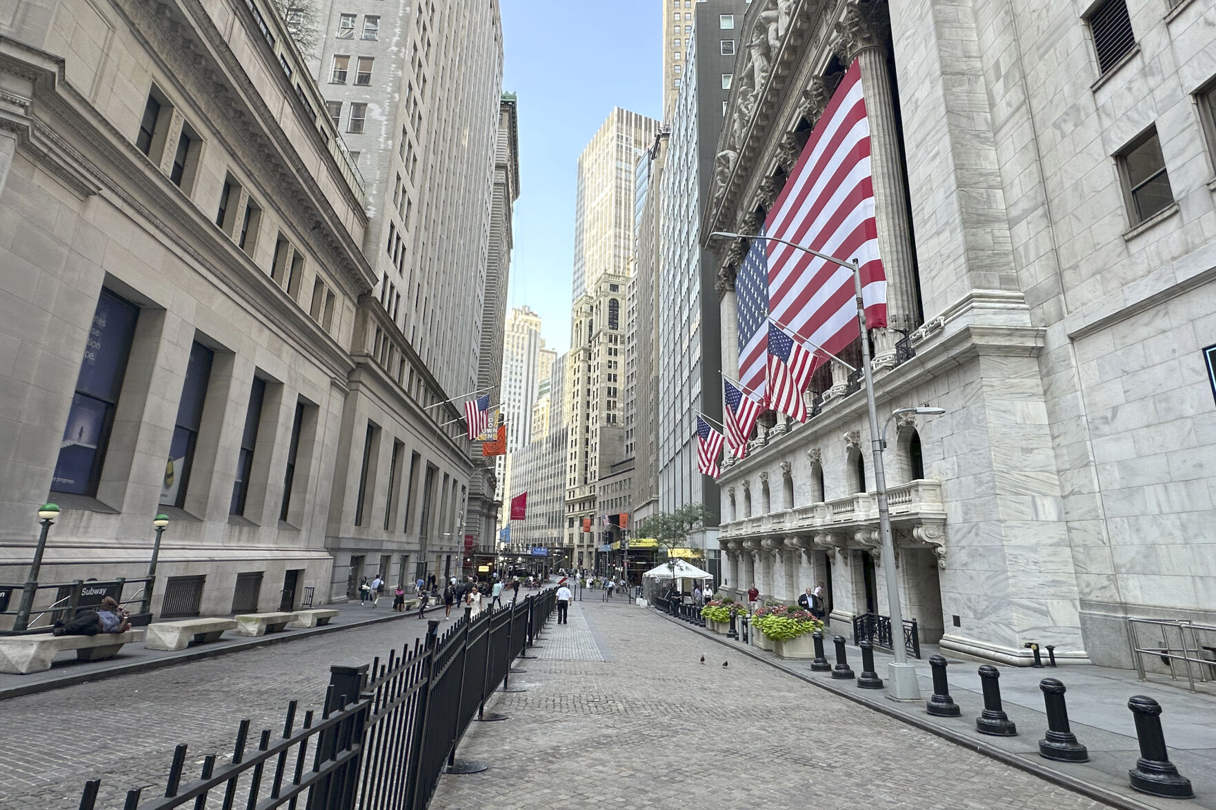 <p>FILE - The New York Stock Exchange is shown on July 16, 2024, in New York. Shares have fallen in Asia on Friday, July 19, 2024, after a broad washout across Wall Street dragged U.S. stocks lower. (AP Photo/Peter Morgan, File)</p>   PHOTO CREDIT: Peter Morgan - staff, ASSOCIATED PRESS