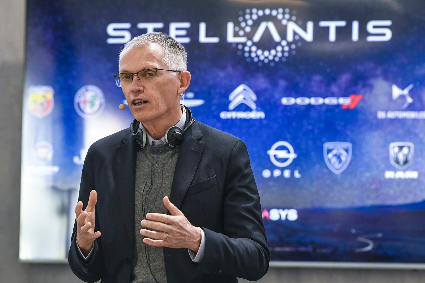 <p>FILE - Stellantis CEO Carlos Tavares speaks during a news conference following a meeting with unions, in Turin, Italy, Thursday, March 31, 2022. Stellantis CEO Carlos Tavares pledged action to tackle problems in North America and elsewhere Thursday, July 25, 2024, after reporting a plunge in first-half earnings. (Fabio Ferrari/LaPresse via AP, File)</p>   PHOTO CREDIT: Fabio Ferrari 