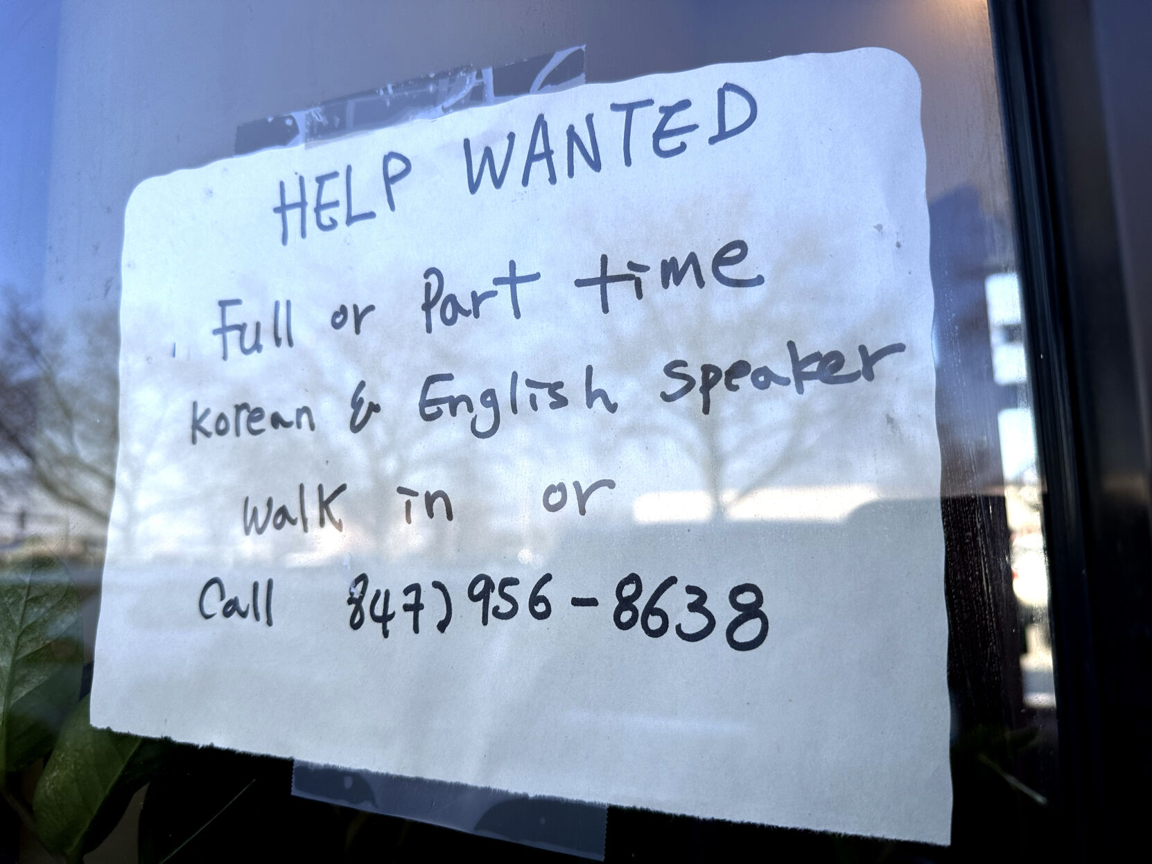 <p>FILE - A hiring sign is displayed at a restaurant in Mount Prospect, Ill., Feb. 1, 2024. On Thursday, July 25, 2024, the Labor Department reports on the number of people who applied for unemployment benefits last week. (AP Photo/Nam Y. Huh, File)</p>   PHOTO CREDIT: Nam Y. Huh 