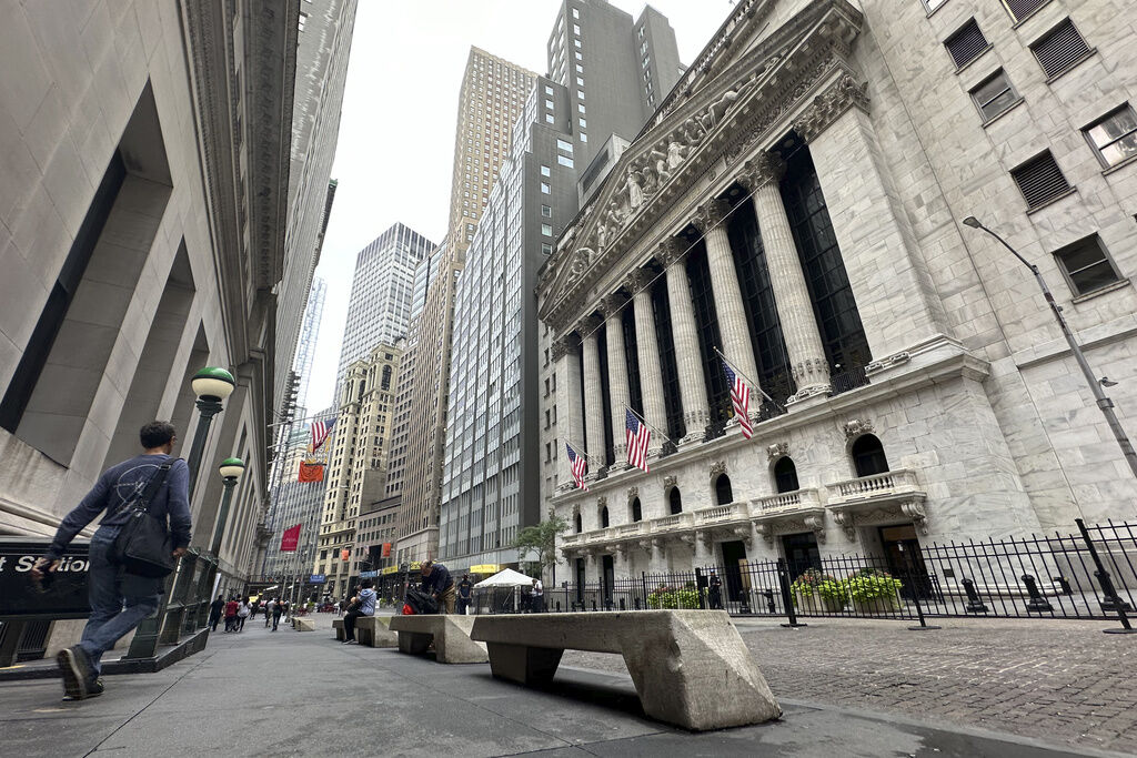 Nearly everything on Wall Street is tumbling as fear about a slowing U.S. economy worsens and sets off another sell-off for financial markets around the world. The S&P 500 sank 3.1% in morning trading. The Dow Jones Industrial Average pulled back 956 points, and the Nasdaq composite slid 3.8%.     PHOTO CREDIT: Peter Morgan