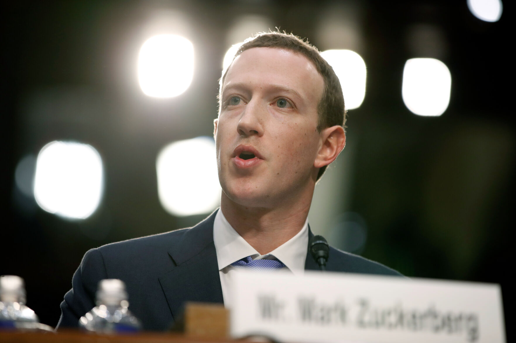 <p>FILE - Facebook CEO Mark Zuckerberg testifies before a joint hearing of the Commerce and Judiciary Committees on Capitol Hill in Washington, April 10, 2018. (AP Photo/Alex Brandon, File)</p>   PHOTO CREDIT: Alex Brandon 