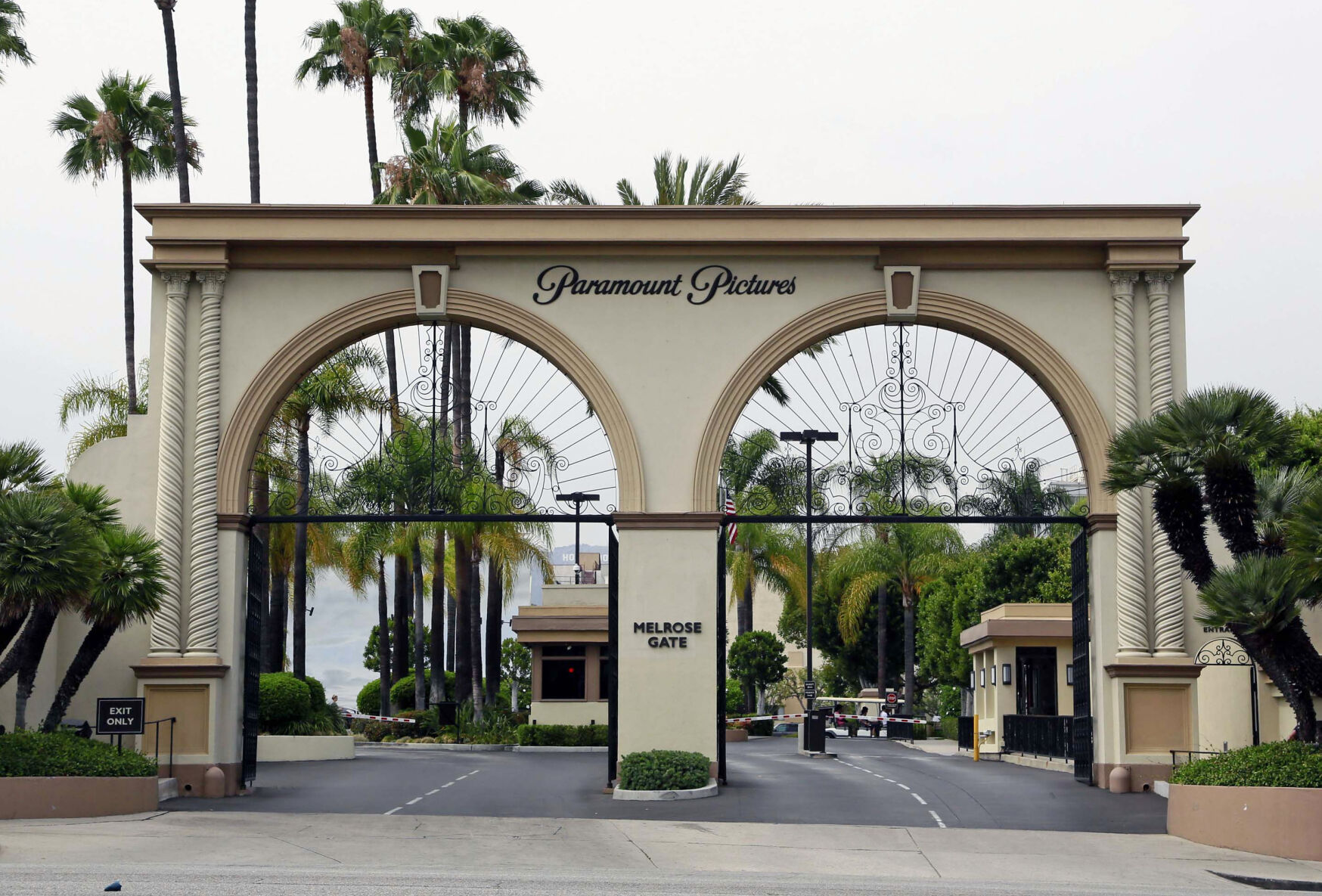 <p>FILE - The main gate to Paramount Studios is seen on Melrose Avenue, July 8, 2015, in Los Angeles. (AP Photo/Nick Ut, File)</p>   PHOTO CREDIT: Nick Ut 