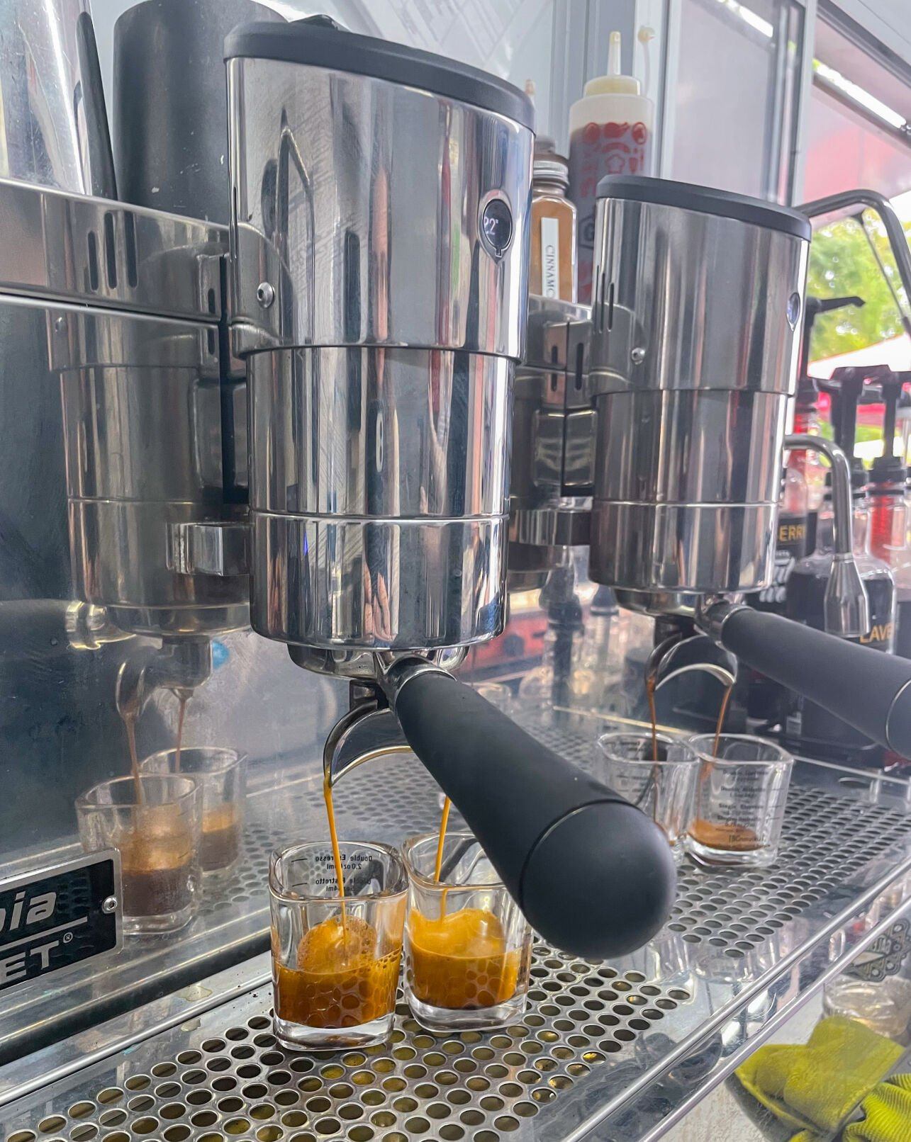 Drinks are prepared in the Galena Roasters coffee truck at The Galena Territory Farmers Market.    PHOTO CREDIT: Elizabeth Kelsey
Telegraph Herald