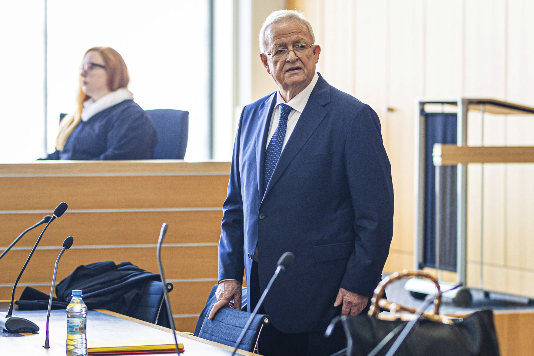 <p>Former Volkswagen Group CEO Martin Winterkorn stands in a hall of the Braunschweig Regional Court in Brunswick, Germany, Tuesday, Sept. 3, 2024. (Moritz Frankenberg/dpa via AP)</p>   PHOTO CREDIT: Moritz Frankenberg 