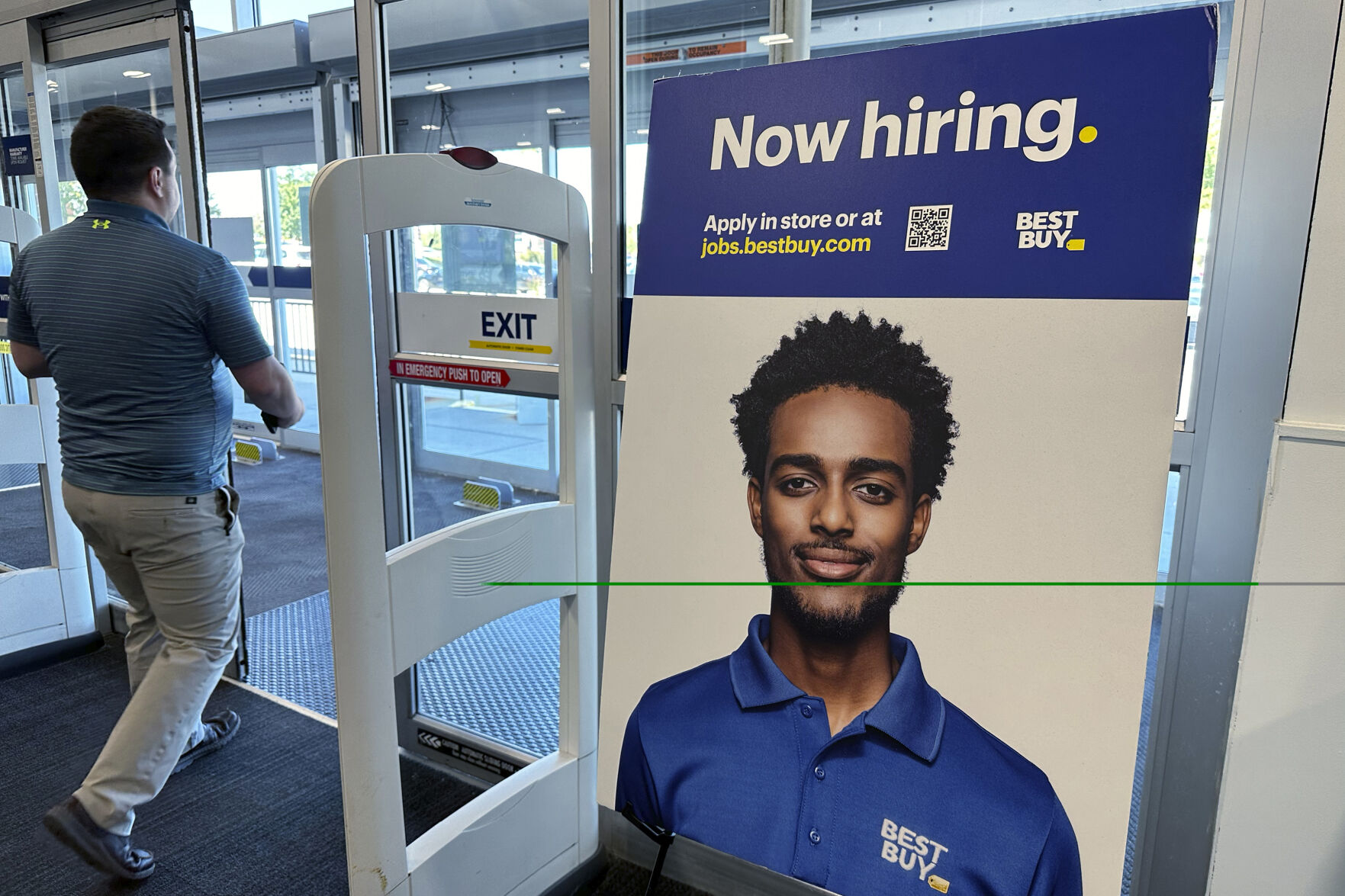 A hiring sign is displayed at a retail store in Vernon Hills, Ill., Saturday, Sept. 7, 2024. (AP Photo/Nam Y. Huh)    PHOTO CREDIT: Associated Press