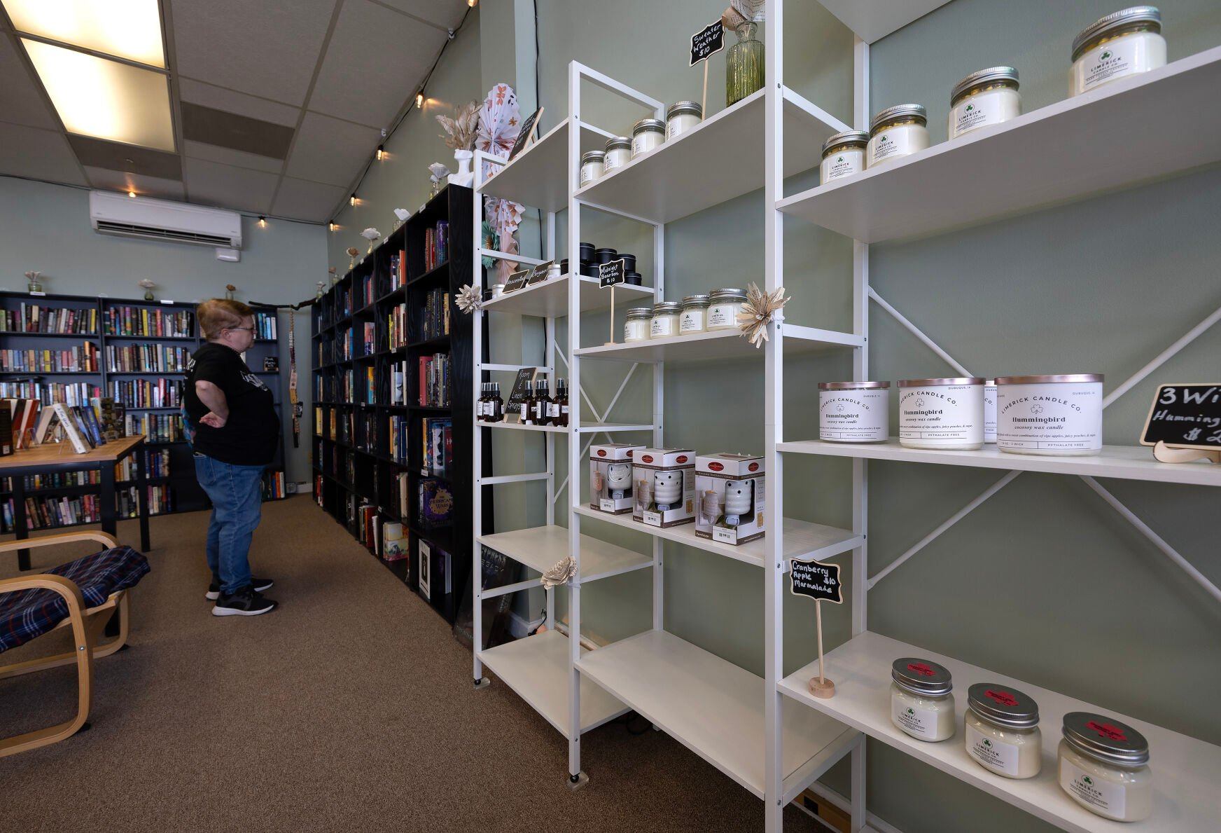 The interior of Limerick Candle Company and Vintage Reads in Dubuque on Saturday, Sept. 14, 2024.    PHOTO CREDIT: Gassman